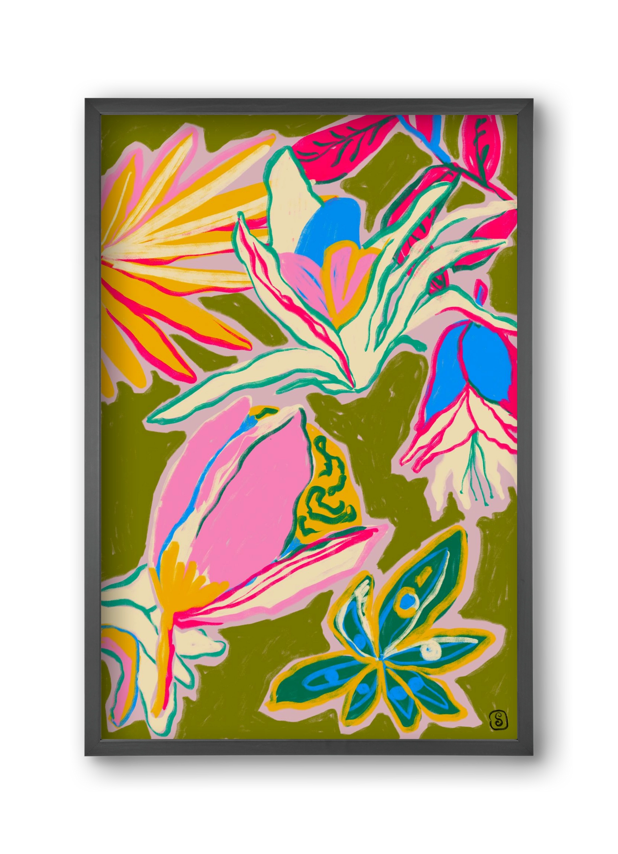 TROPICAL GARDEN, 30x45 cm (30x45 cm), Fekete keret