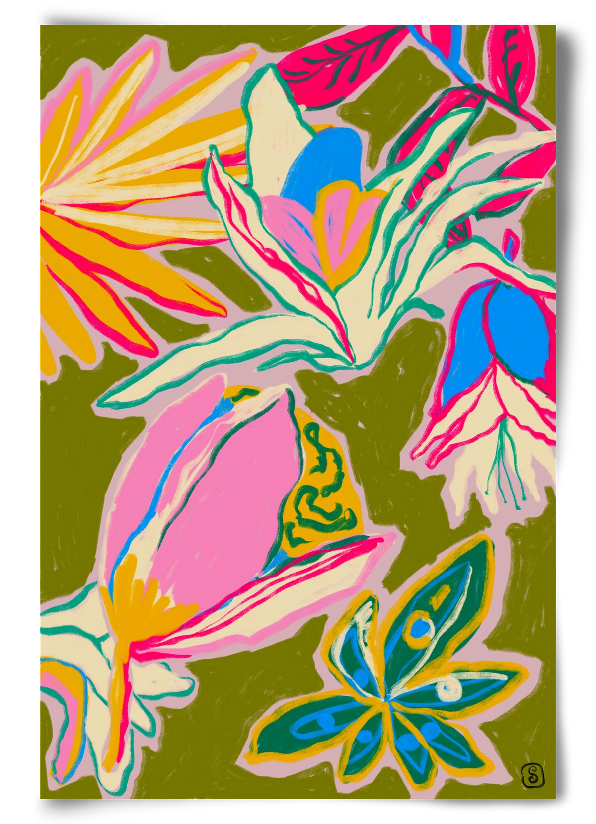 TROPICAL GARDEN, 60x90 cm, Keret nélkül