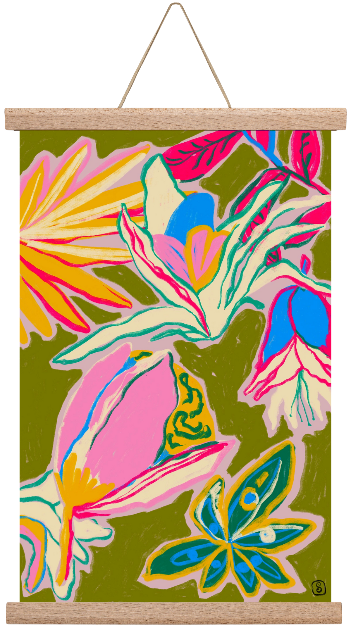 TROPICAL GARDEN, 30x45 cm (30x45 cm), Tölgy akasztó
