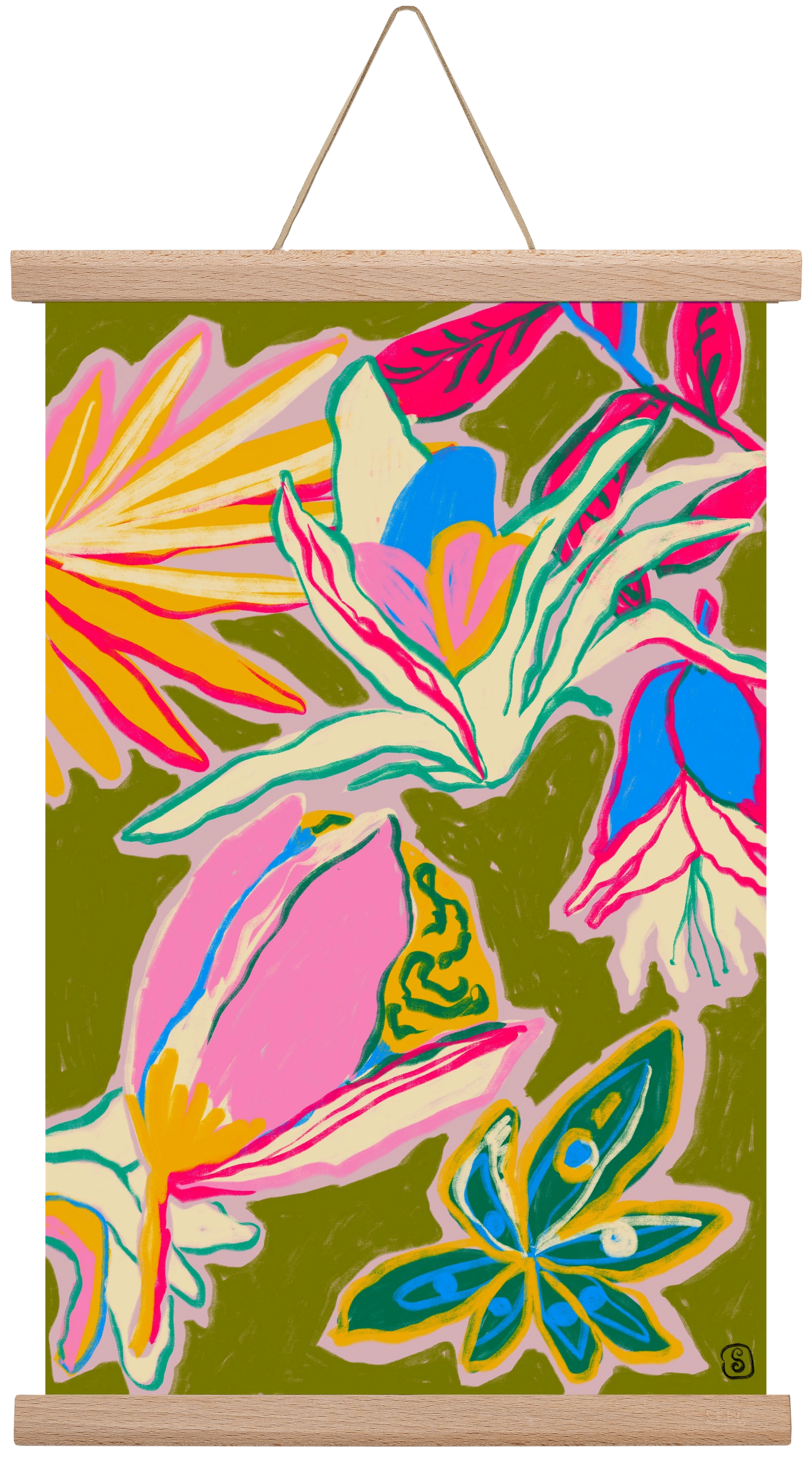 TROPICAL GARDEN, 30x45 cm (30x45 cm), Tölgy akasztó