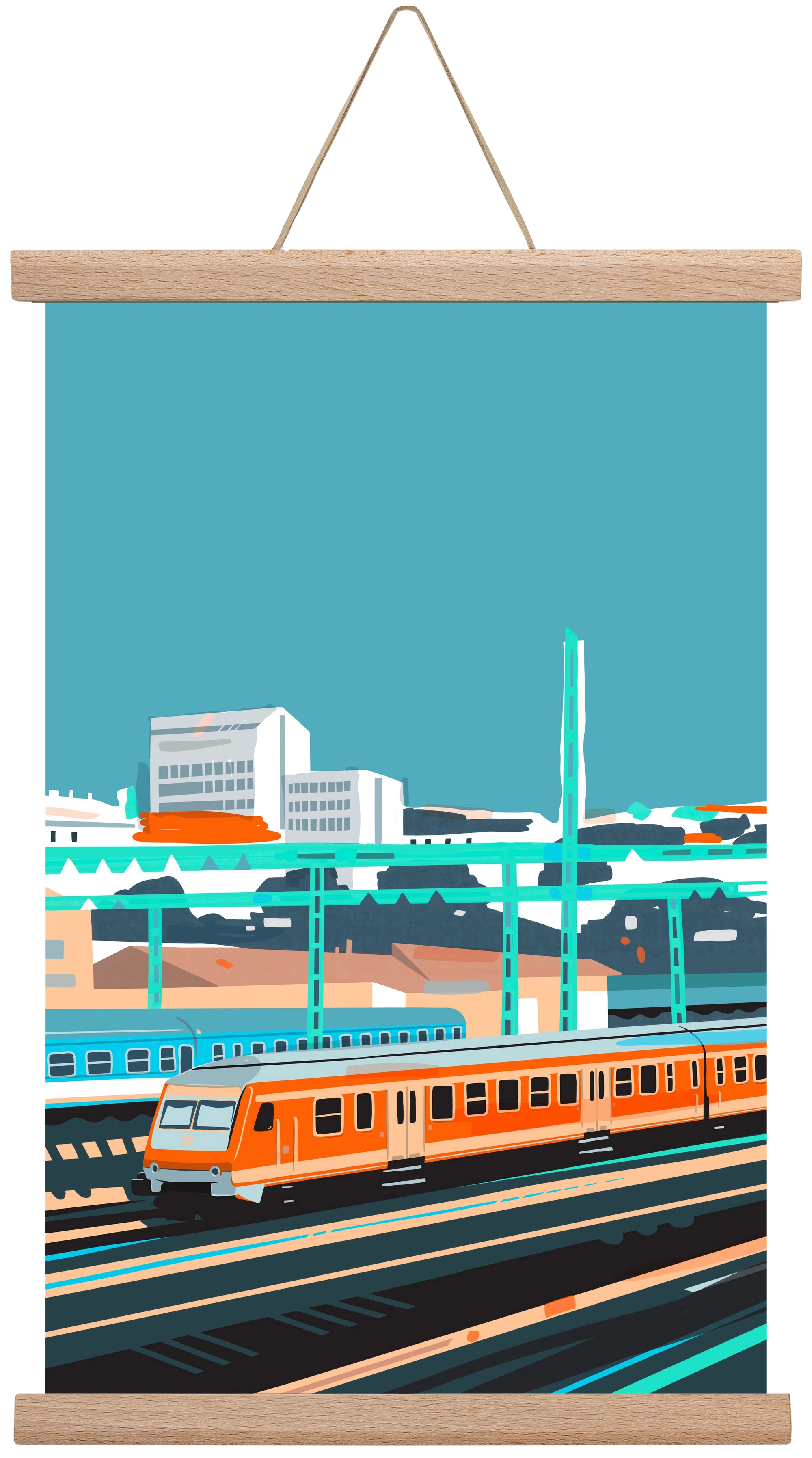 Naphegy, 30x45 cm (30x45 cm), Tölgy akasztó