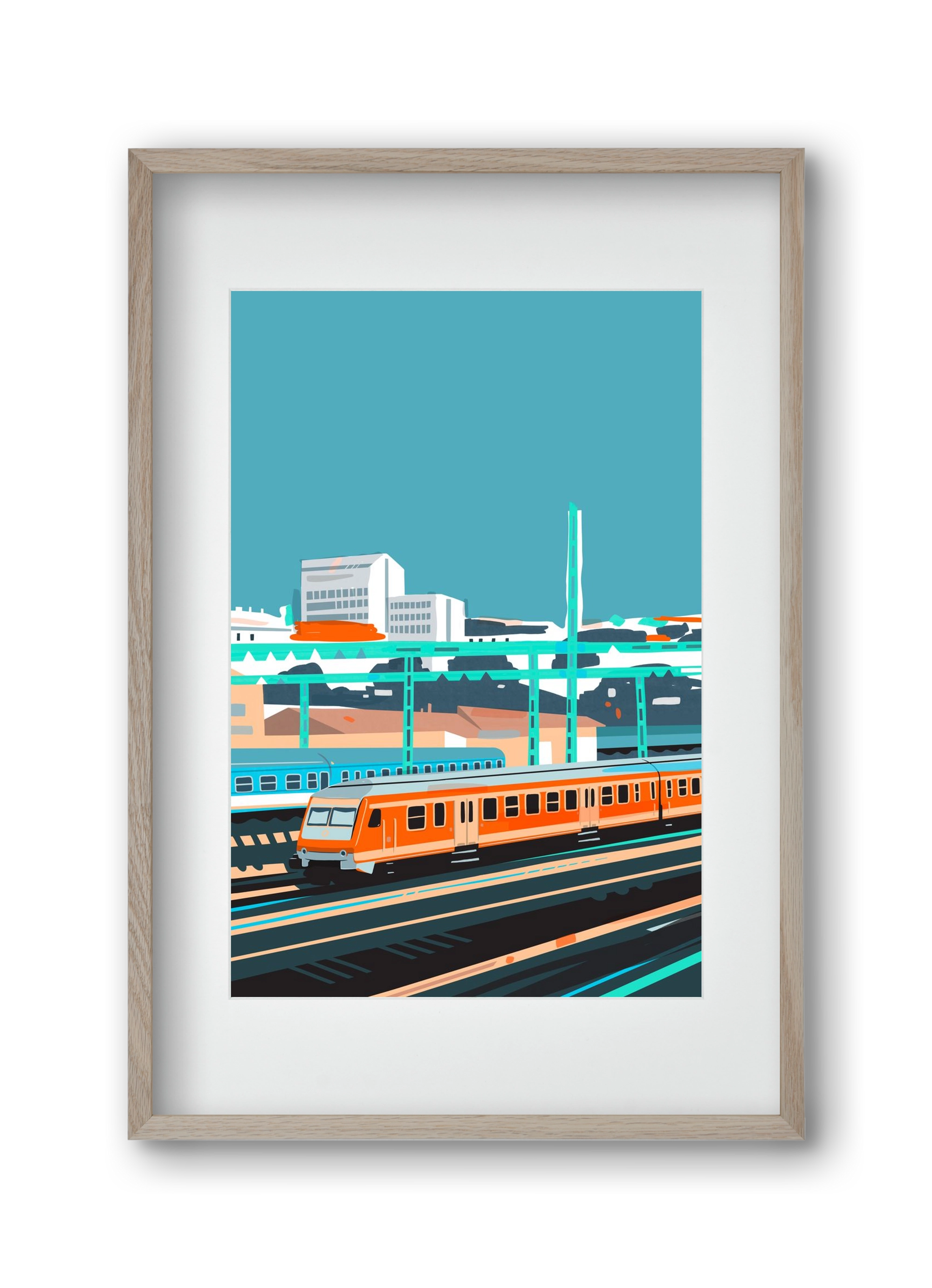 Naphegy, 30x45 cm (20x30 cm), Tölgy keret, paszpartuval