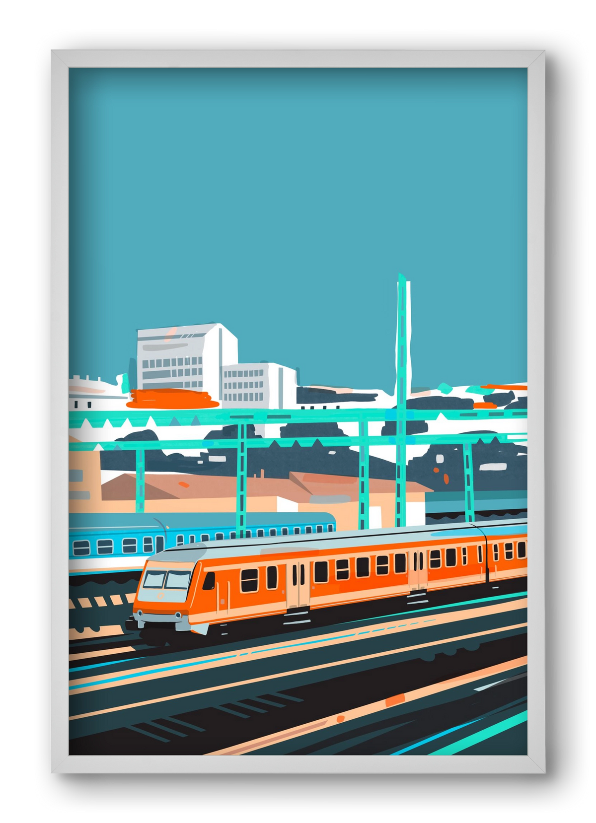 Naphegy, 40x60 cm (40x60 cm), Fehér keret