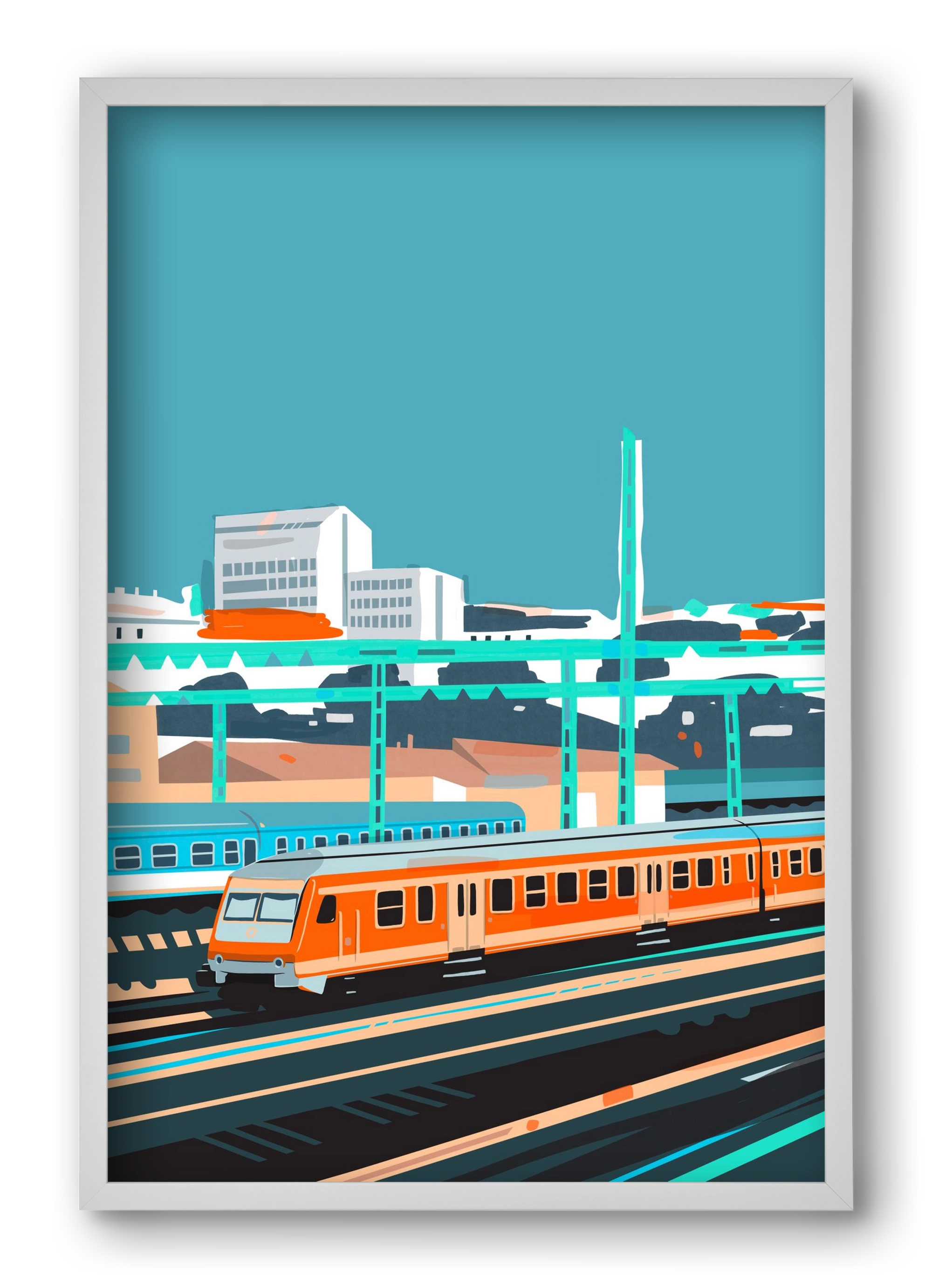 Naphegy, 40x60 cm (40x60 cm), Fehér keret