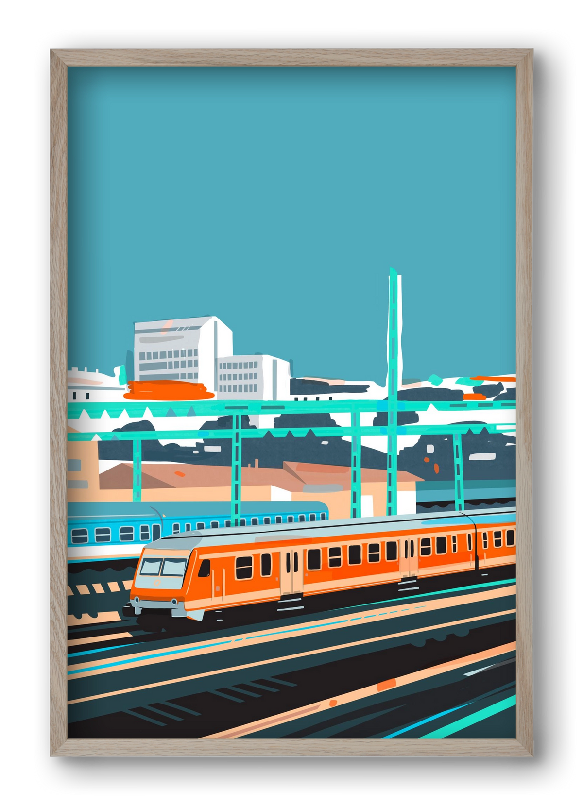 Naphegy, 40x60 cm (40x60 cm), Tölgy keret