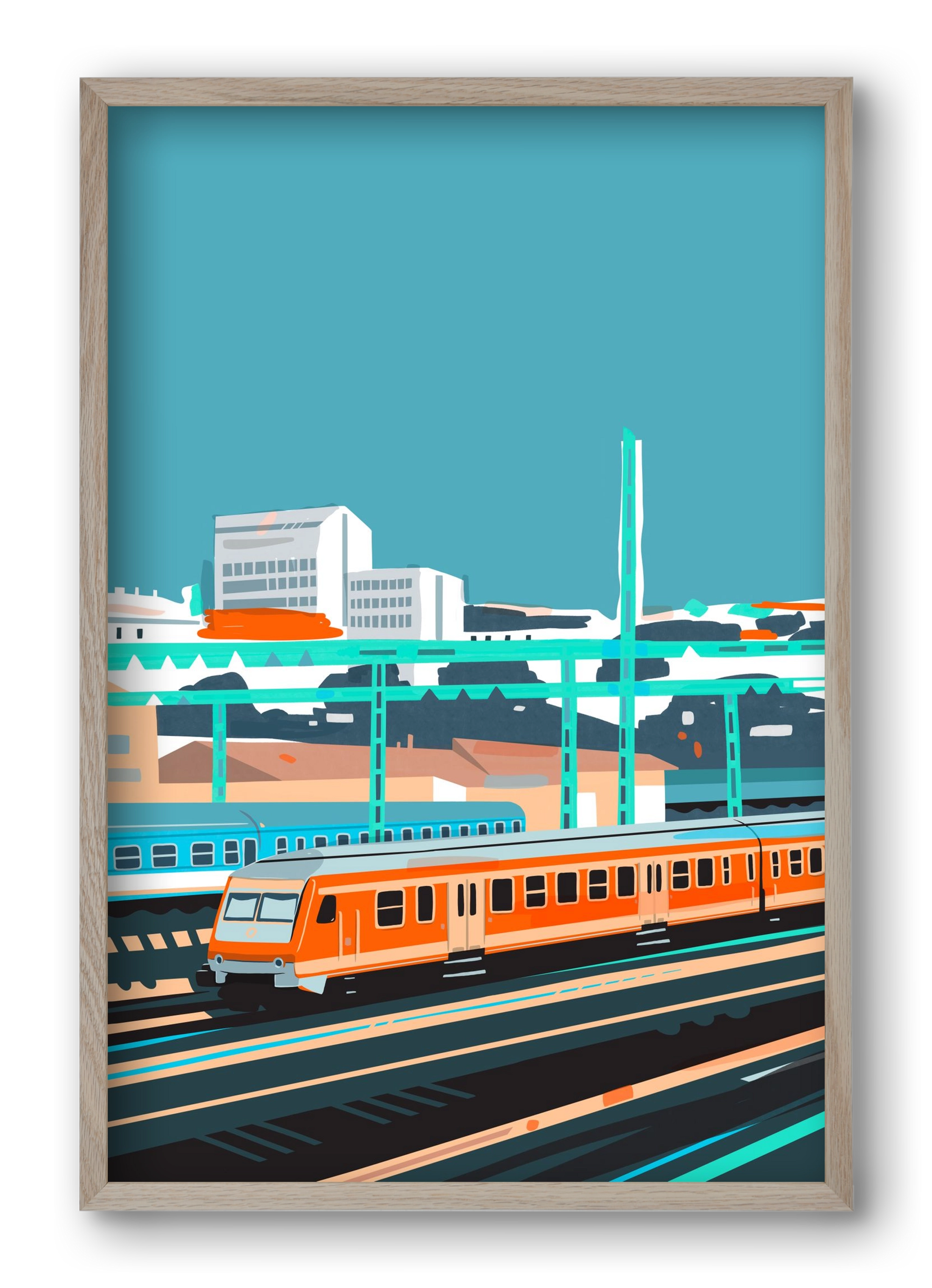 Naphegy, 40x60 cm (40x60 cm), Tölgy keret