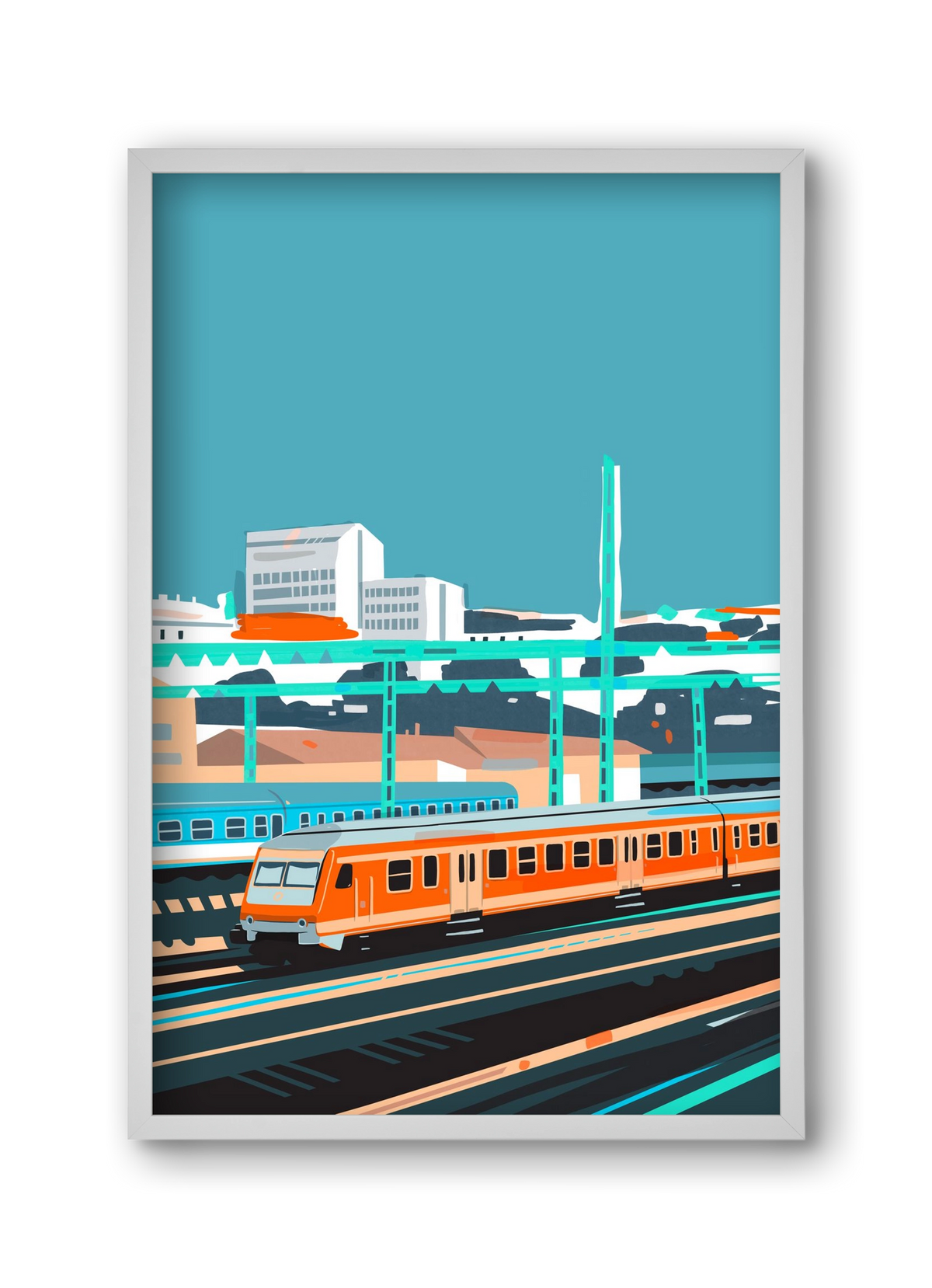 Naphegy, 30x45 cm (30x45 cm), Fehér keret