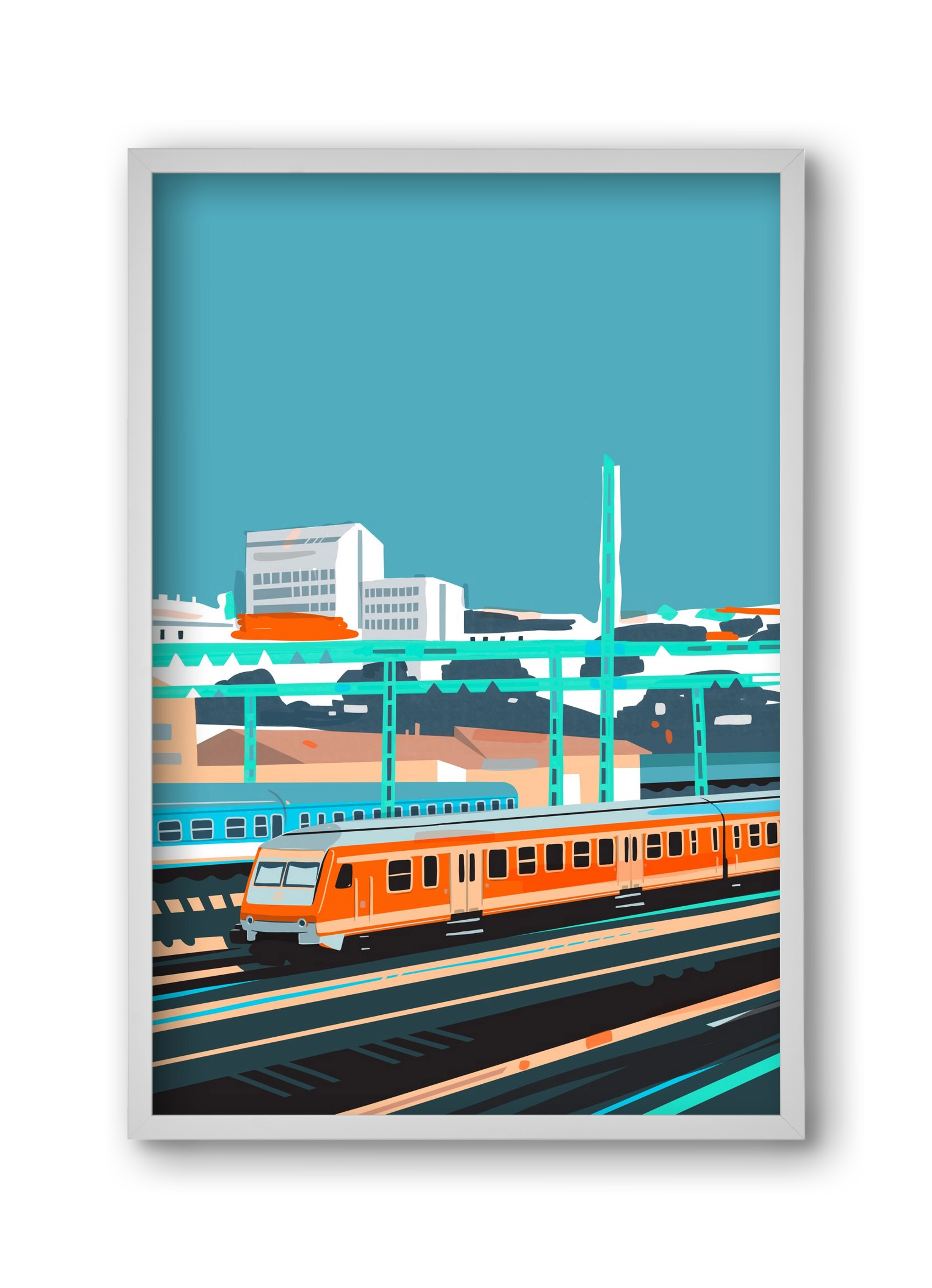 Naphegy, 30x45 cm (30x45 cm), Fehér keret