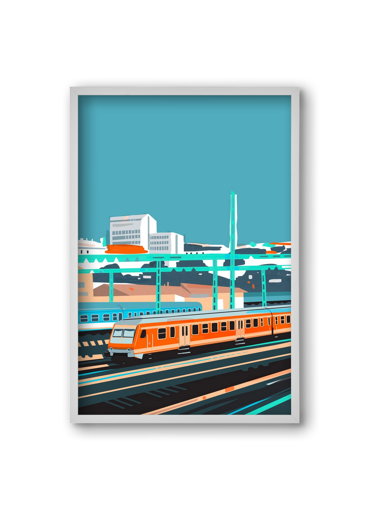 Naphegy, 20x30 cm (20x30 cm), Fehér keret