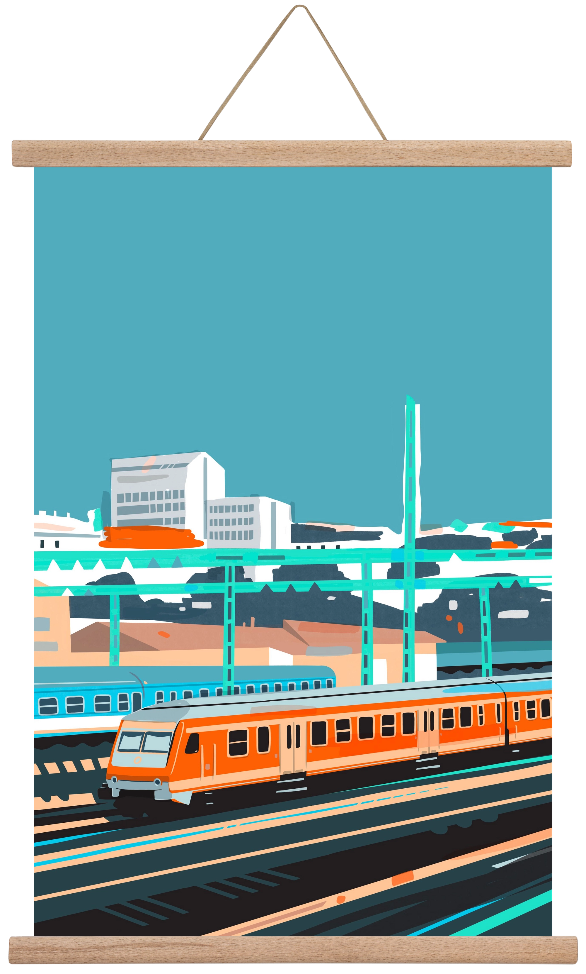 Naphegy, 40x60 cm (40x60 cm), Tölgy akasztó