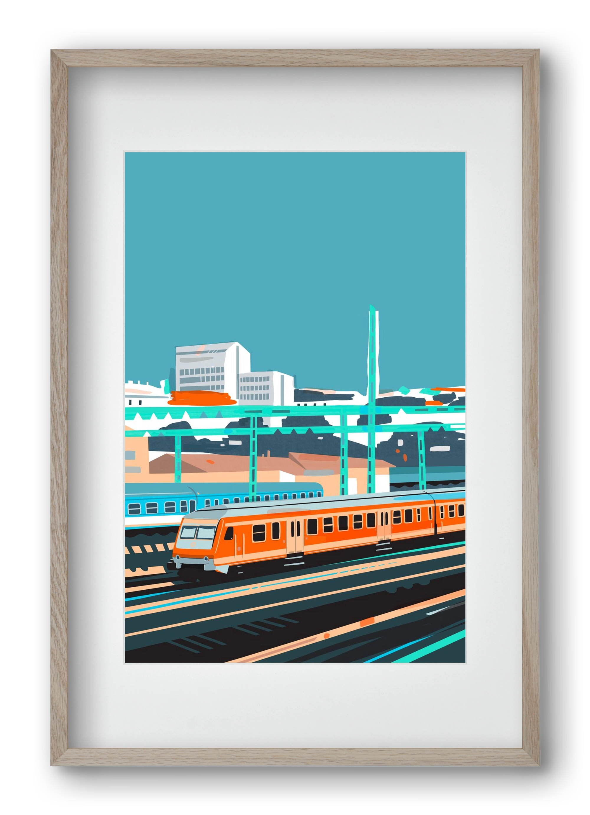 Naphegy, 40x60 cm (30x45 cm), Tölgy keret, paszpartuval