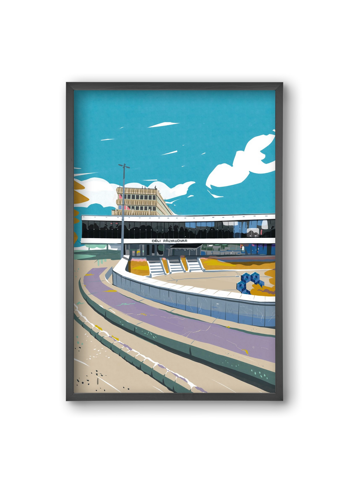 Déli Pályaudvar, 20x30 cm (20x30 cm), Fekete keret