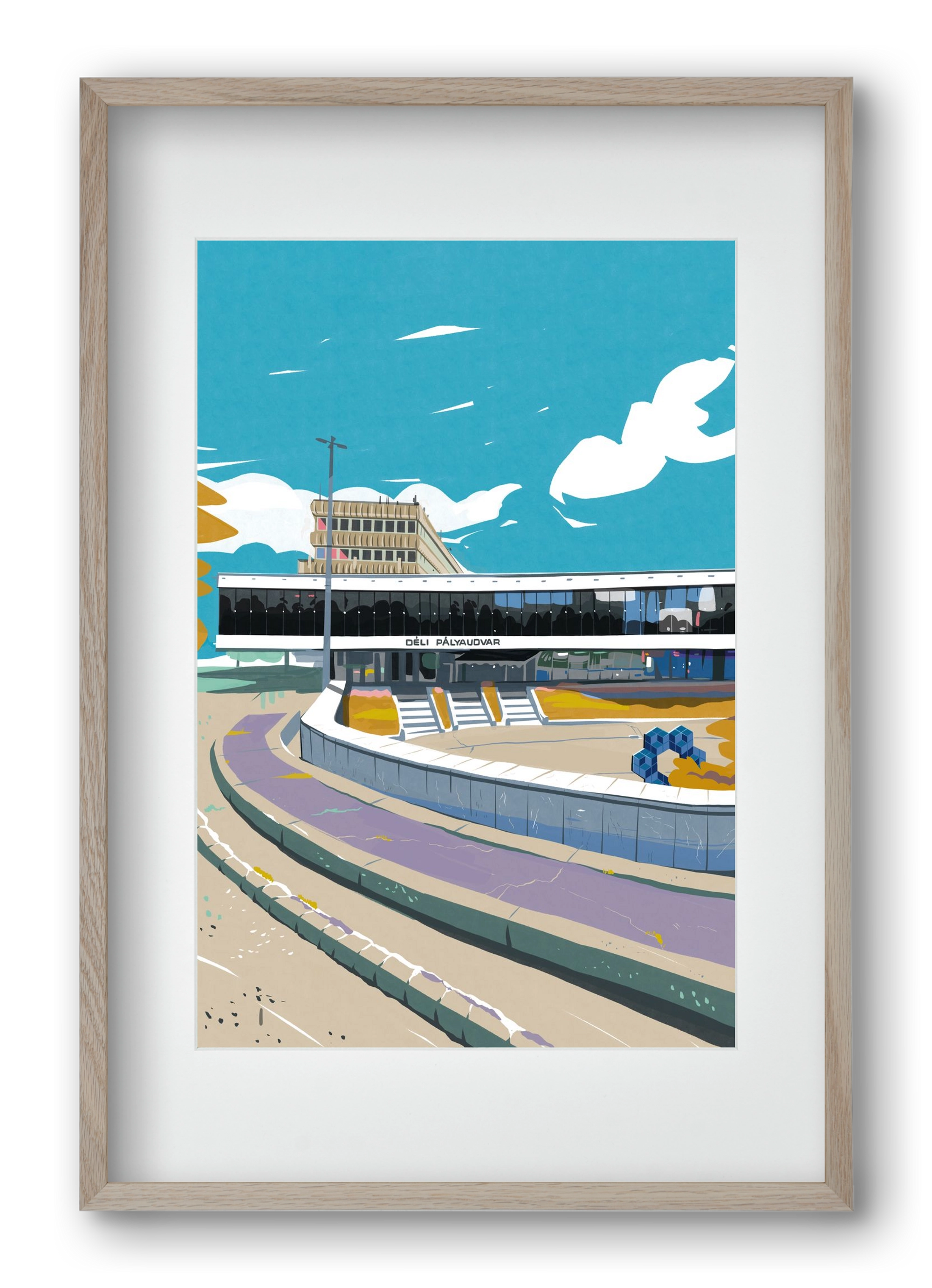 Déli Pályaudvar, 40x60 cm (30x45 cm), Tölgy keret, paszpartuval