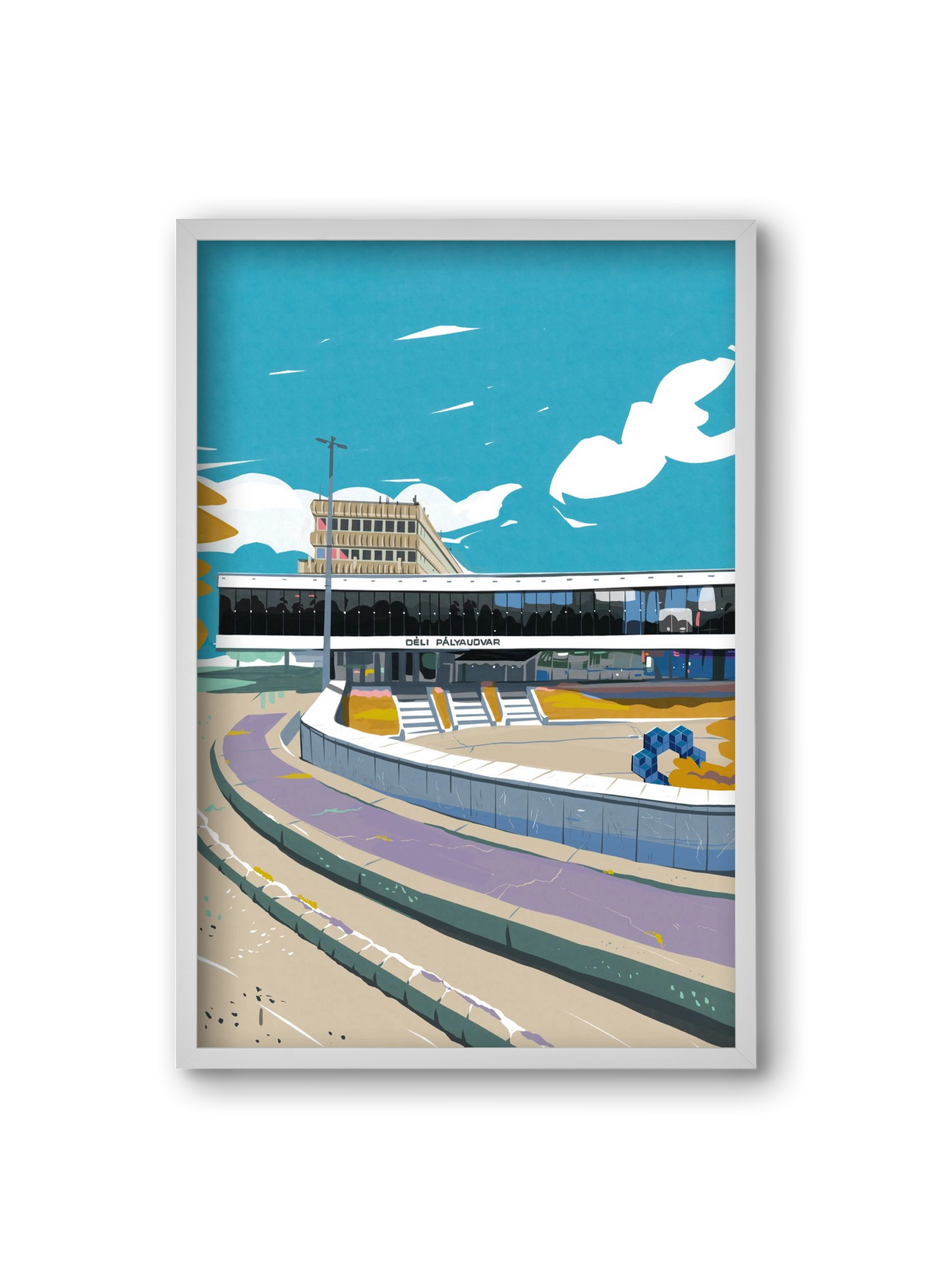 Déli Pályaudvar, 20x30 cm (20x30 cm), Fehér keret