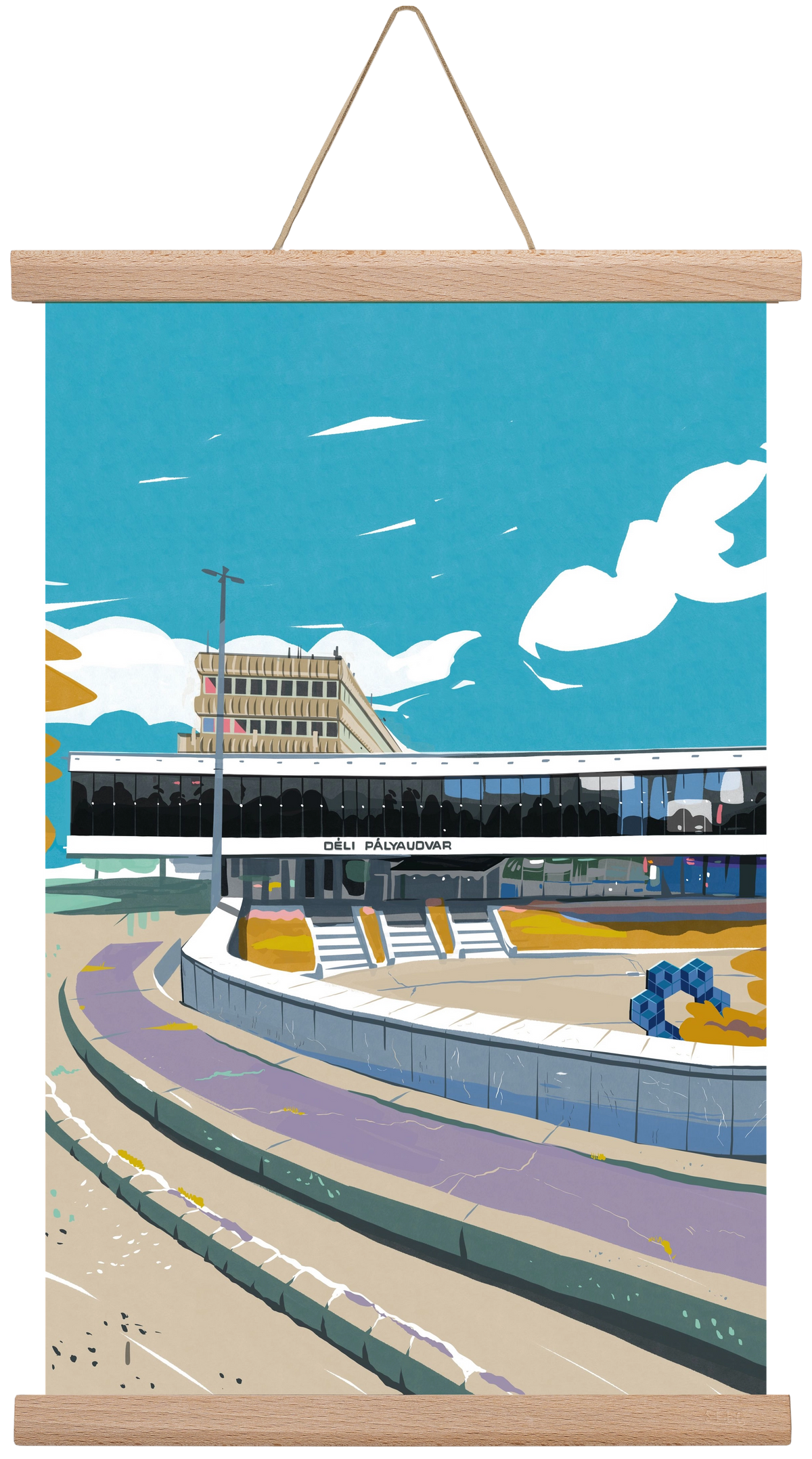 Déli Pályaudvar, 30x45 cm (30x45 cm), Tölgy akasztó