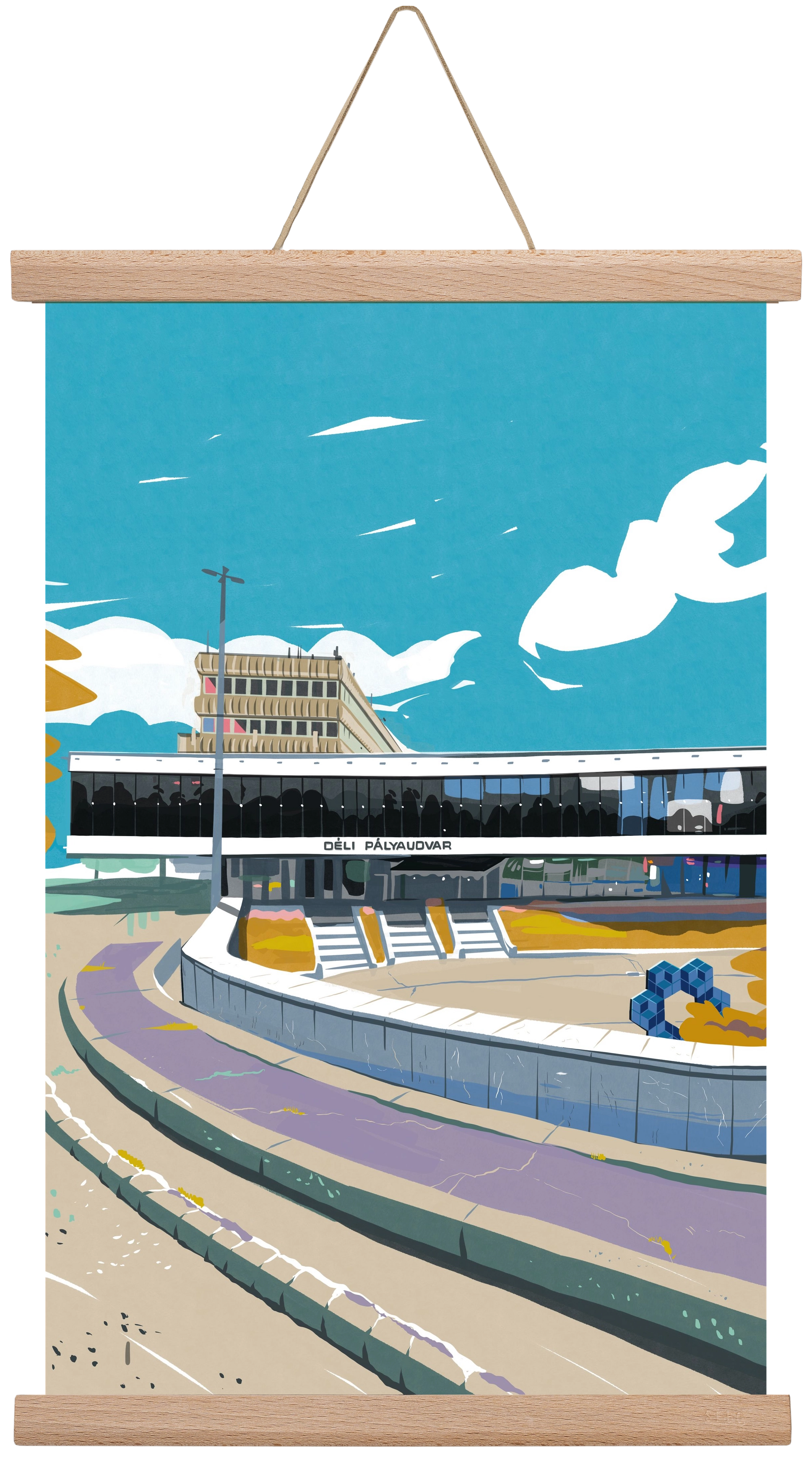 Déli Pályaudvar, 30x45 cm (30x45 cm), Tölgy akasztó