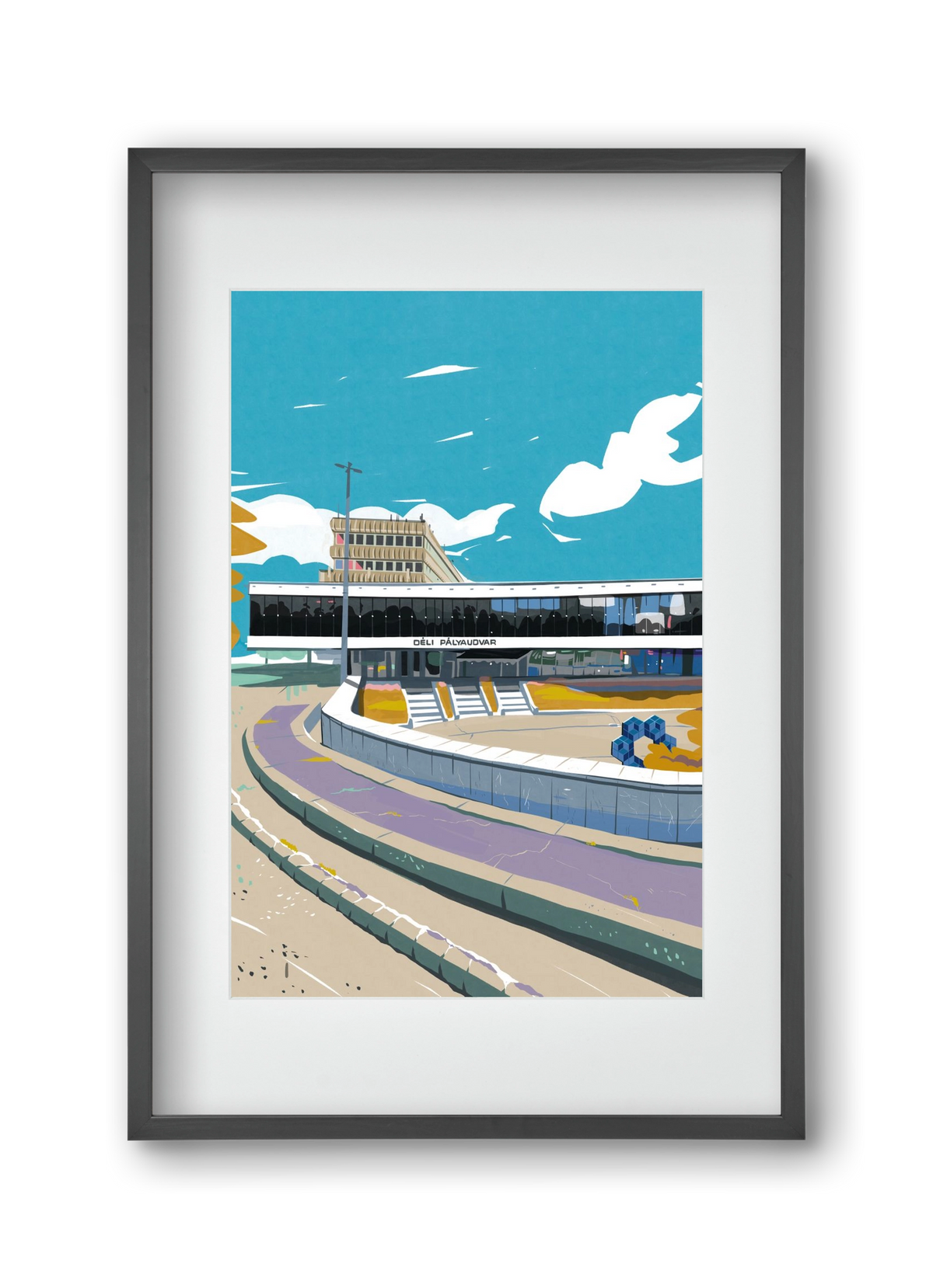 Déli Pályaudvar, 30x45 cm (20x30 cm), Fekete keret, paszpartuval