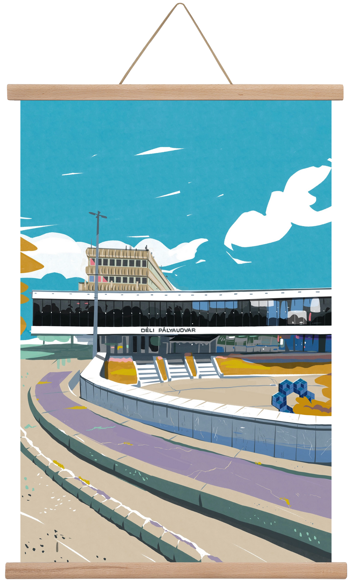 Déli Pályaudvar, 40x60 cm (40x60 cm), Tölgy akasztó