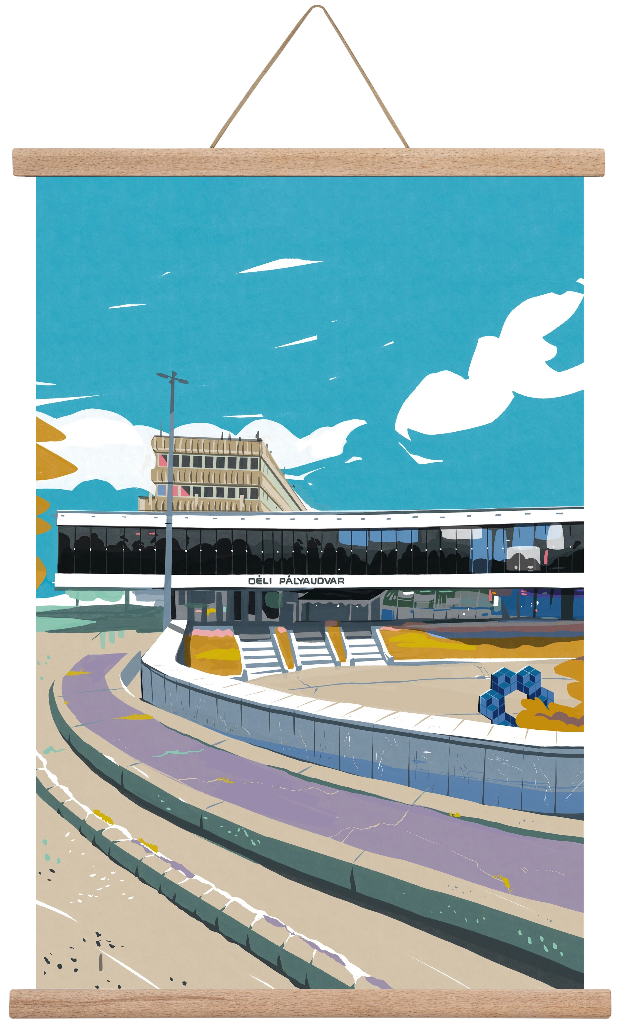 Déli Pályaudvar, 40x60 cm (40x60 cm), Tölgy akasztó