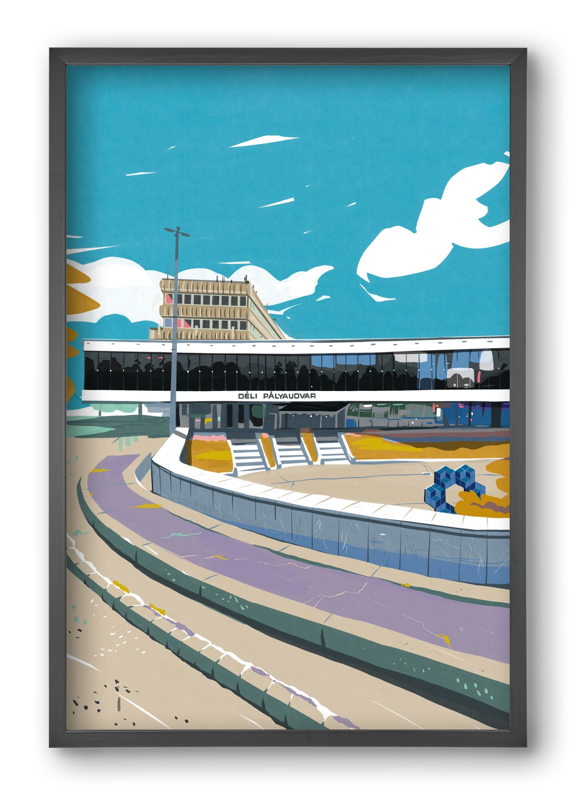 Déli Pályaudvar, 40x60 cm (40x60 cm), Fekete keret