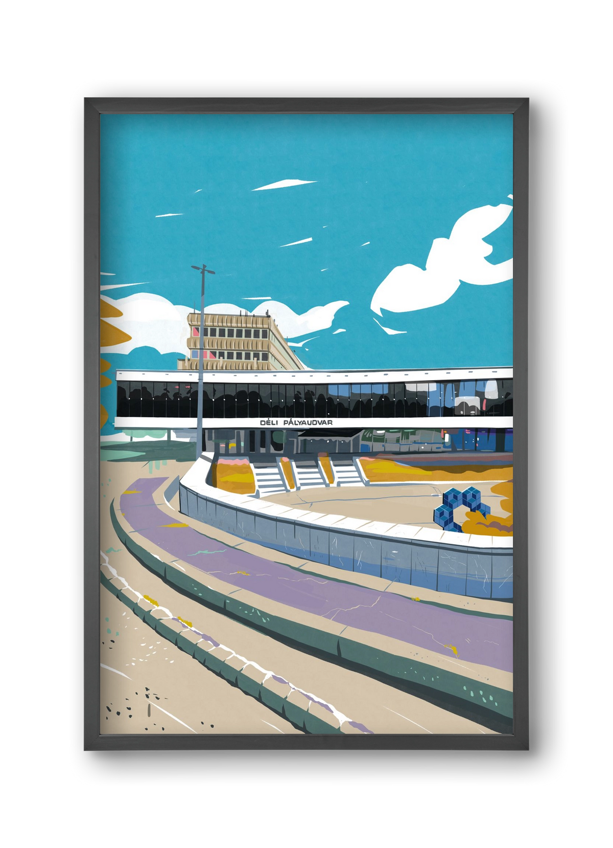 Déli Pályaudvar, 30x45 cm (30x45 cm), Fekete keret