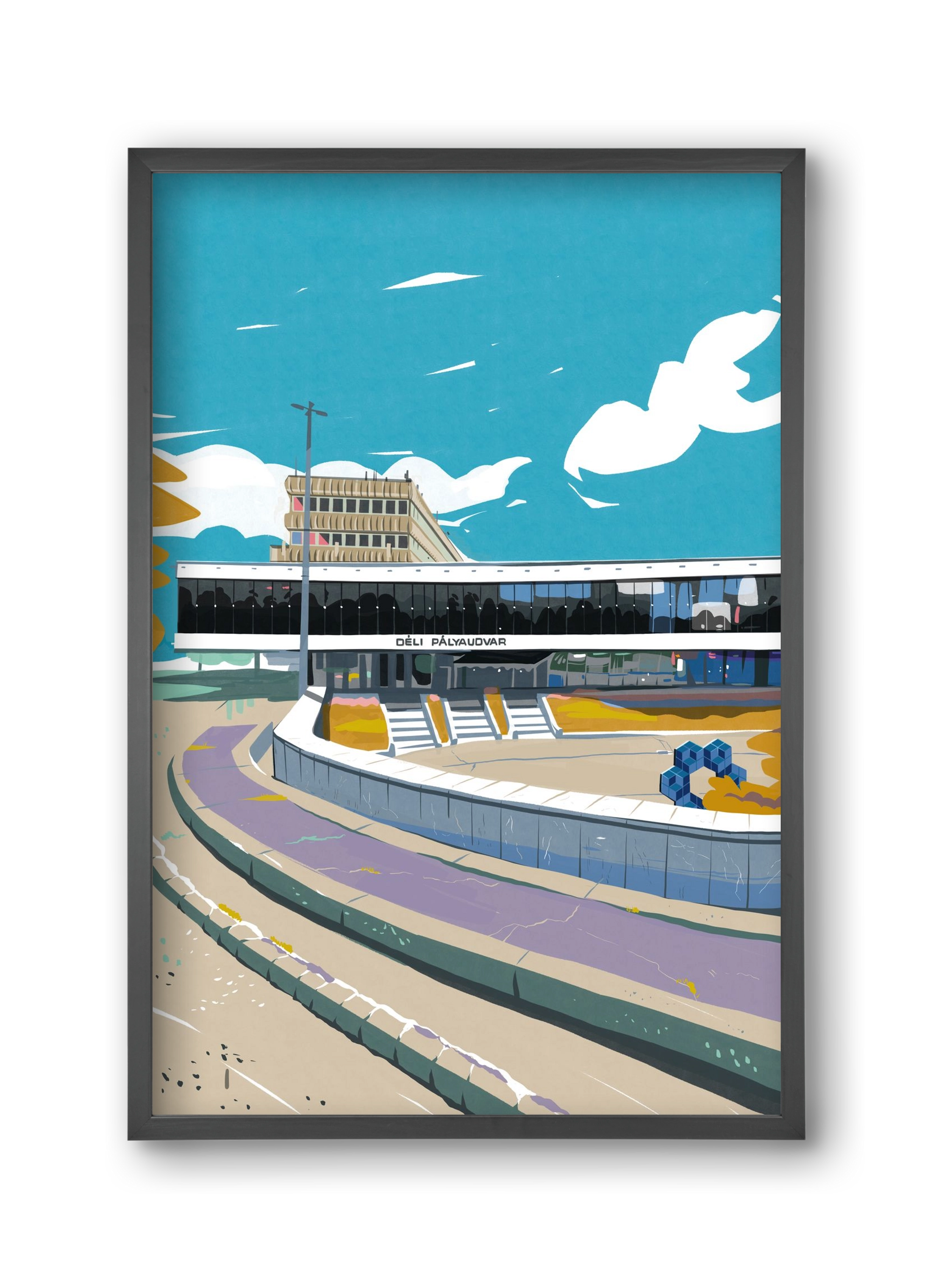 Déli Pályaudvar, 30x45 cm (30x45 cm), Fekete keret