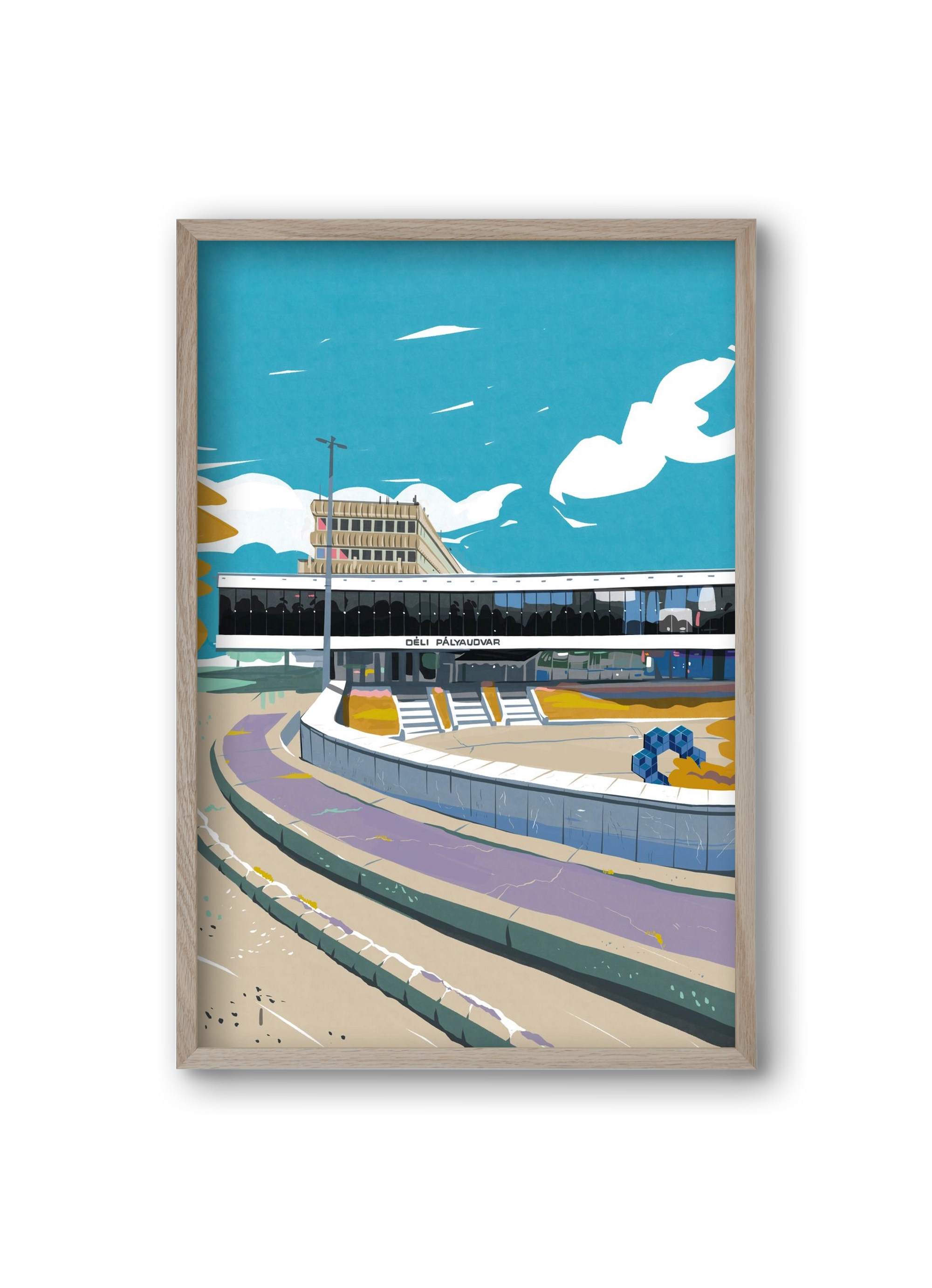 Déli Pályaudvar, 20x30 cm (20x30 cm), Tölgy keret