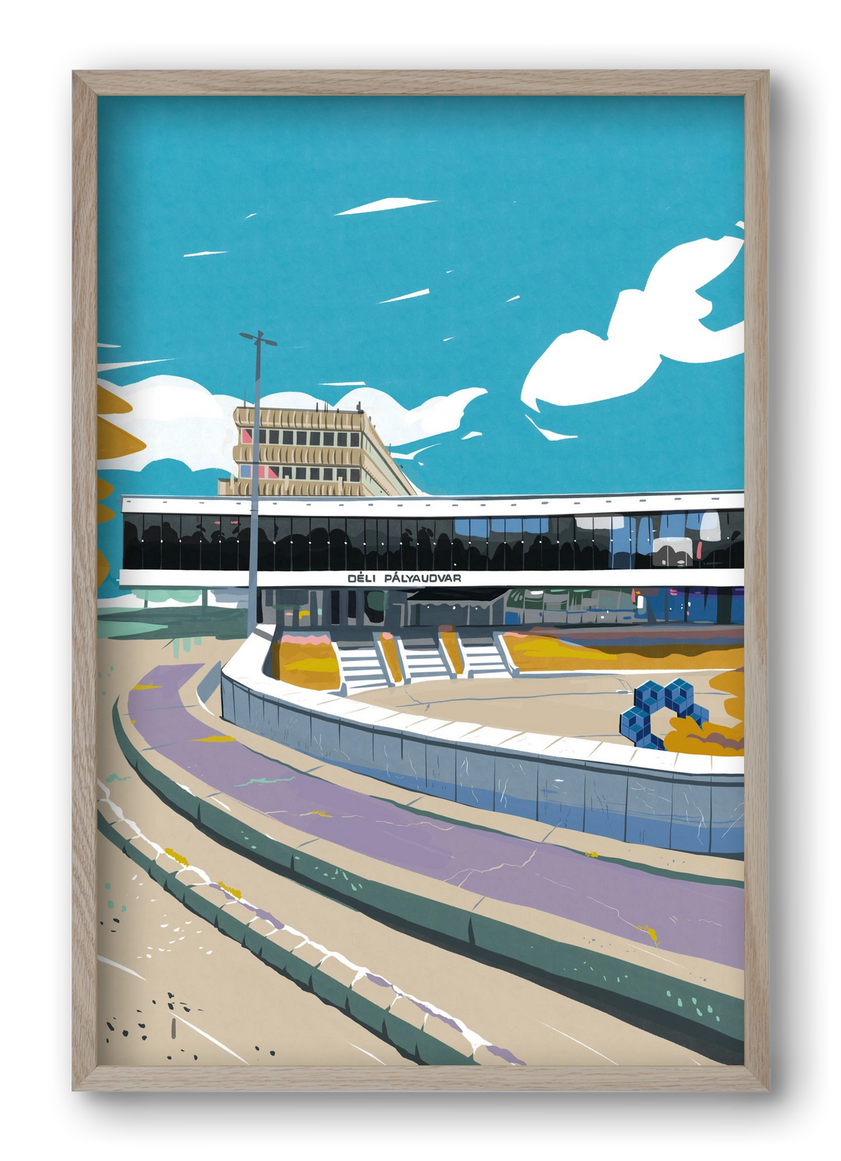 Déli Pályaudvar, 40x60 cm (40x60 cm), Tölgy keret