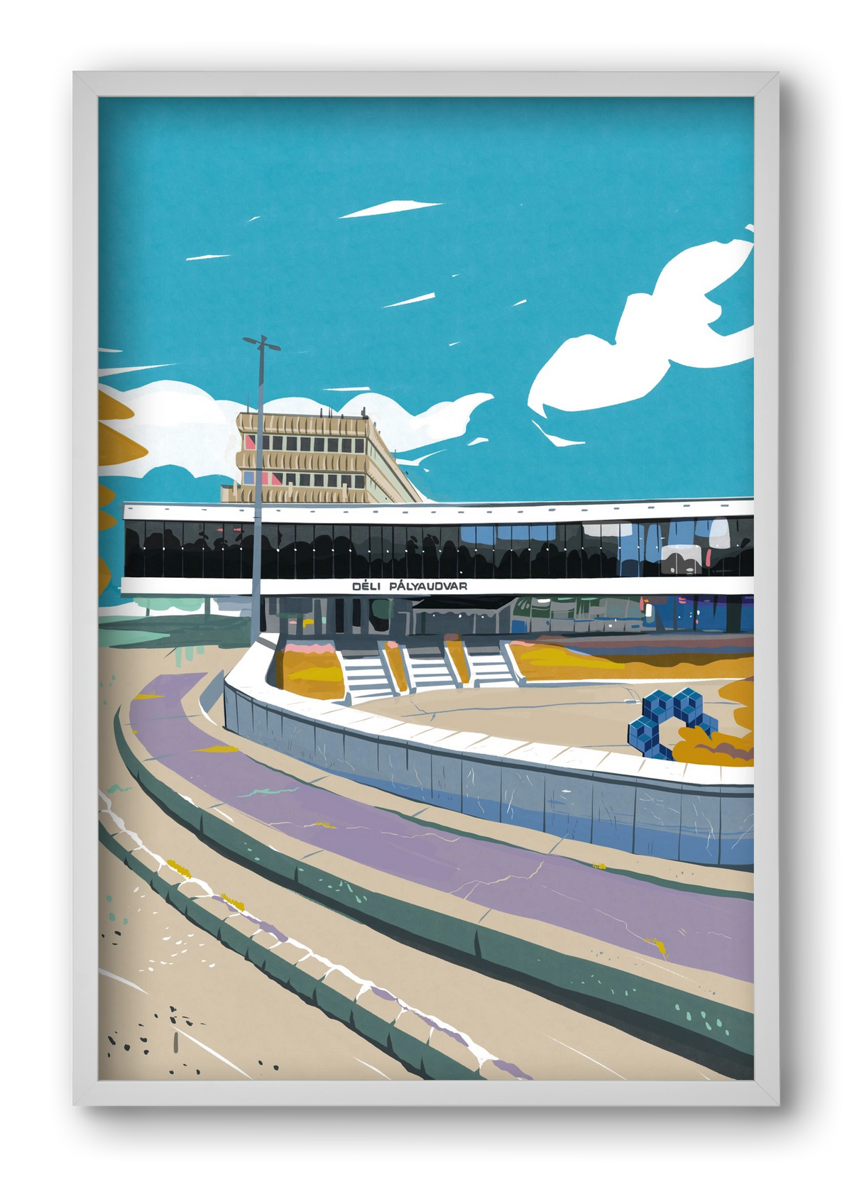 Déli Pályaudvar, 40x60 cm (40x60 cm), Fehér keret