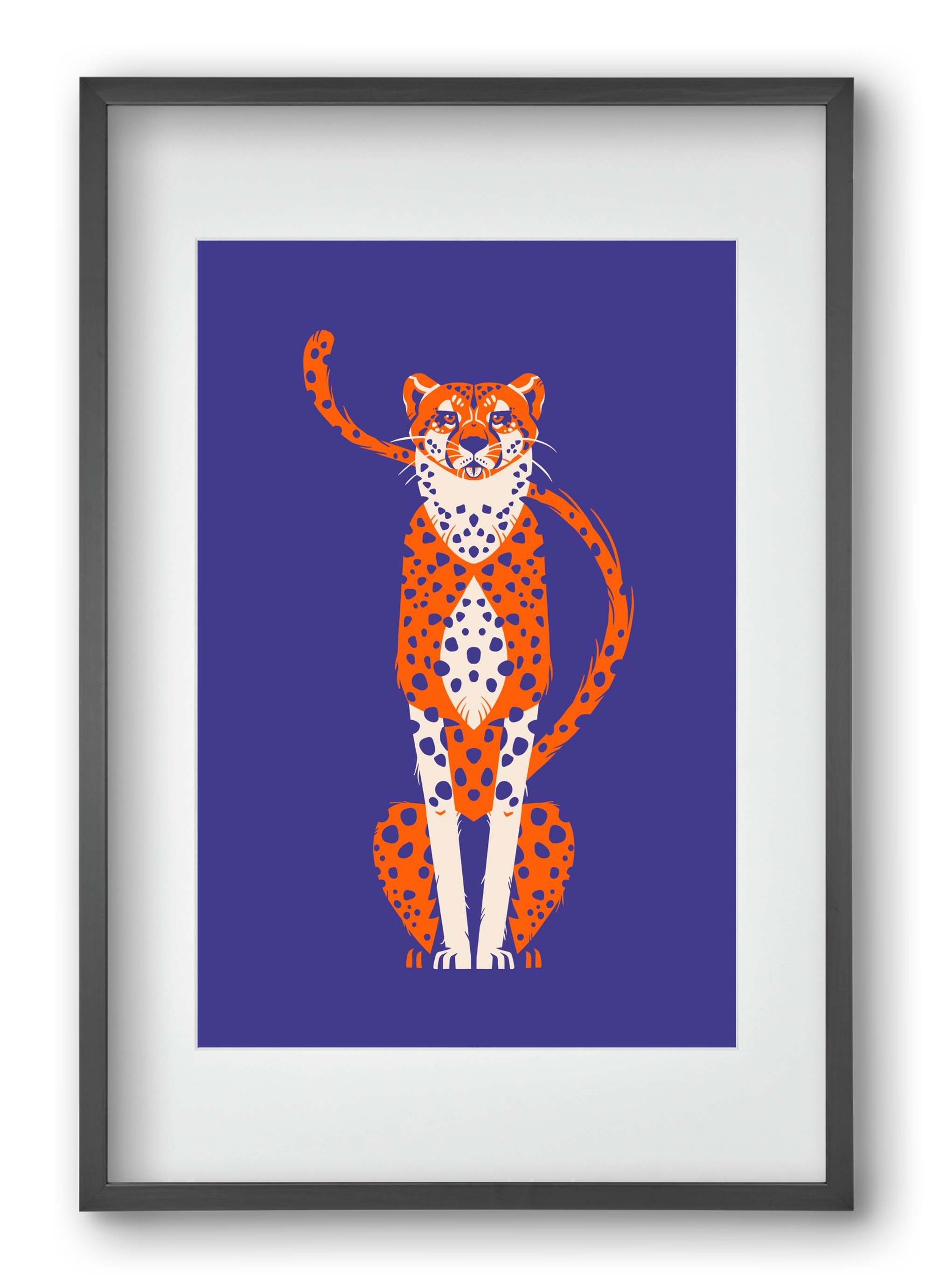 Gepárd, 40x60 cm (30x45 cm), Fekete keret, paszpartuval