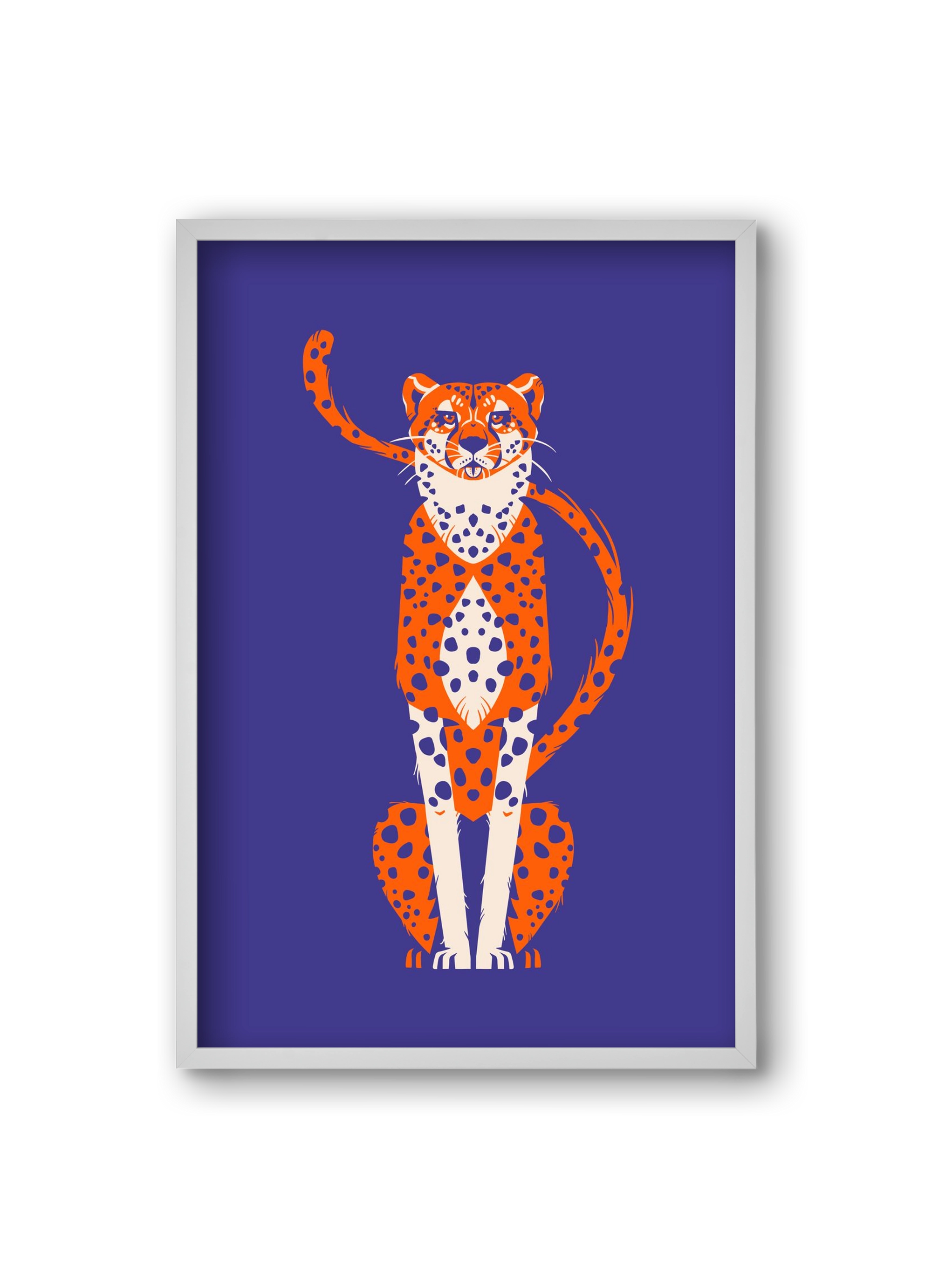 Gepárd, 20x30 cm (20x30 cm), Fehér keret