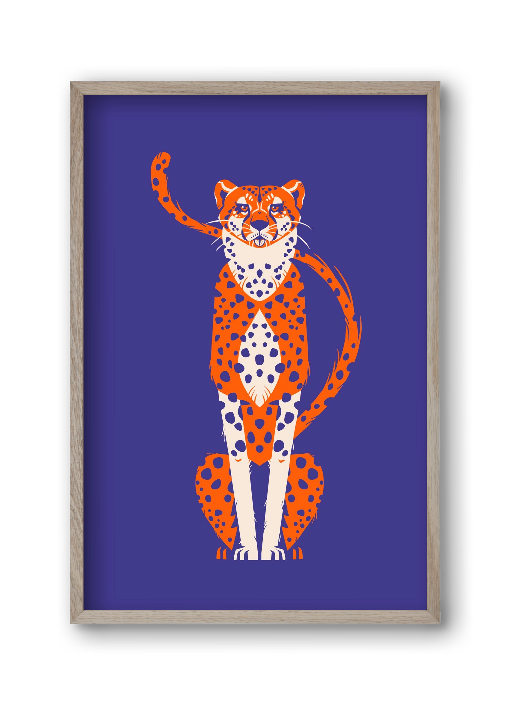 Gepárd, 30x45 cm (30x45 cm), Tölgy keret
