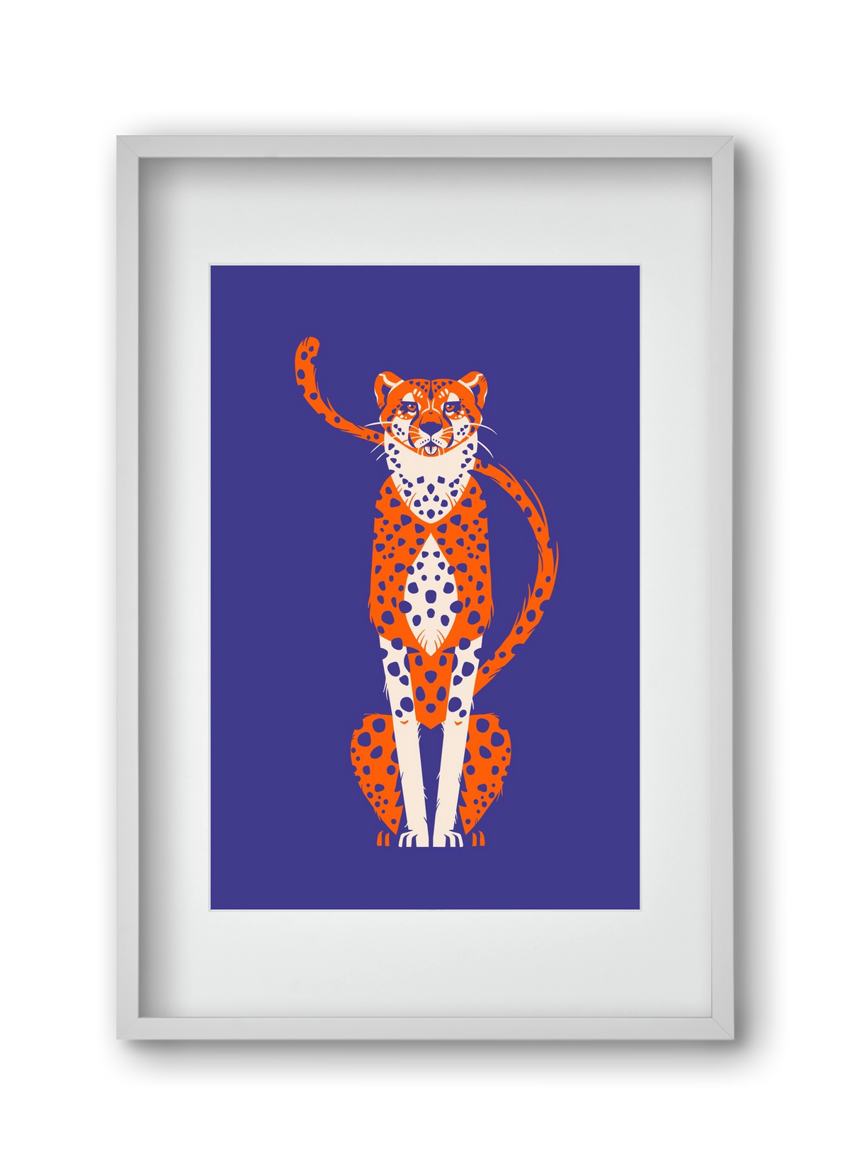 Gepárd, 30x45 cm (20x30 cm), Fehér keret, paszpartuval