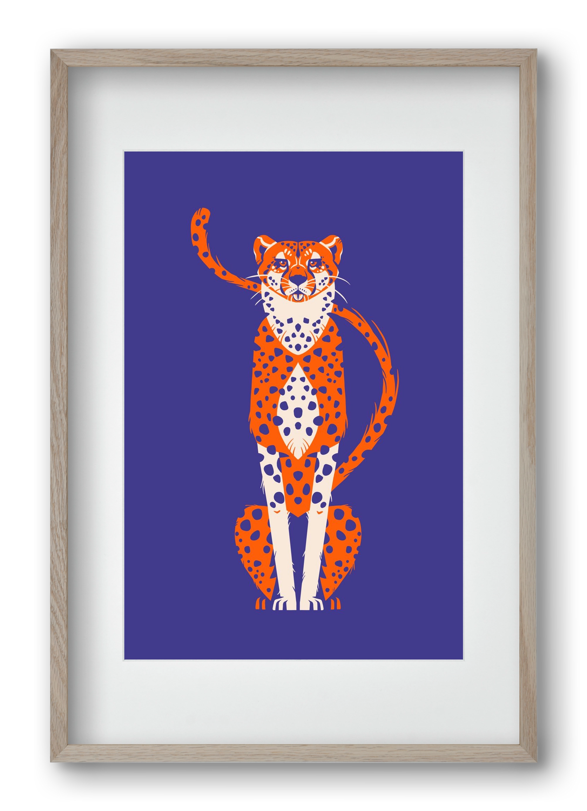 Gepárd, 40x60 cm (30x45 cm), Tölgy keret, paszpartuval