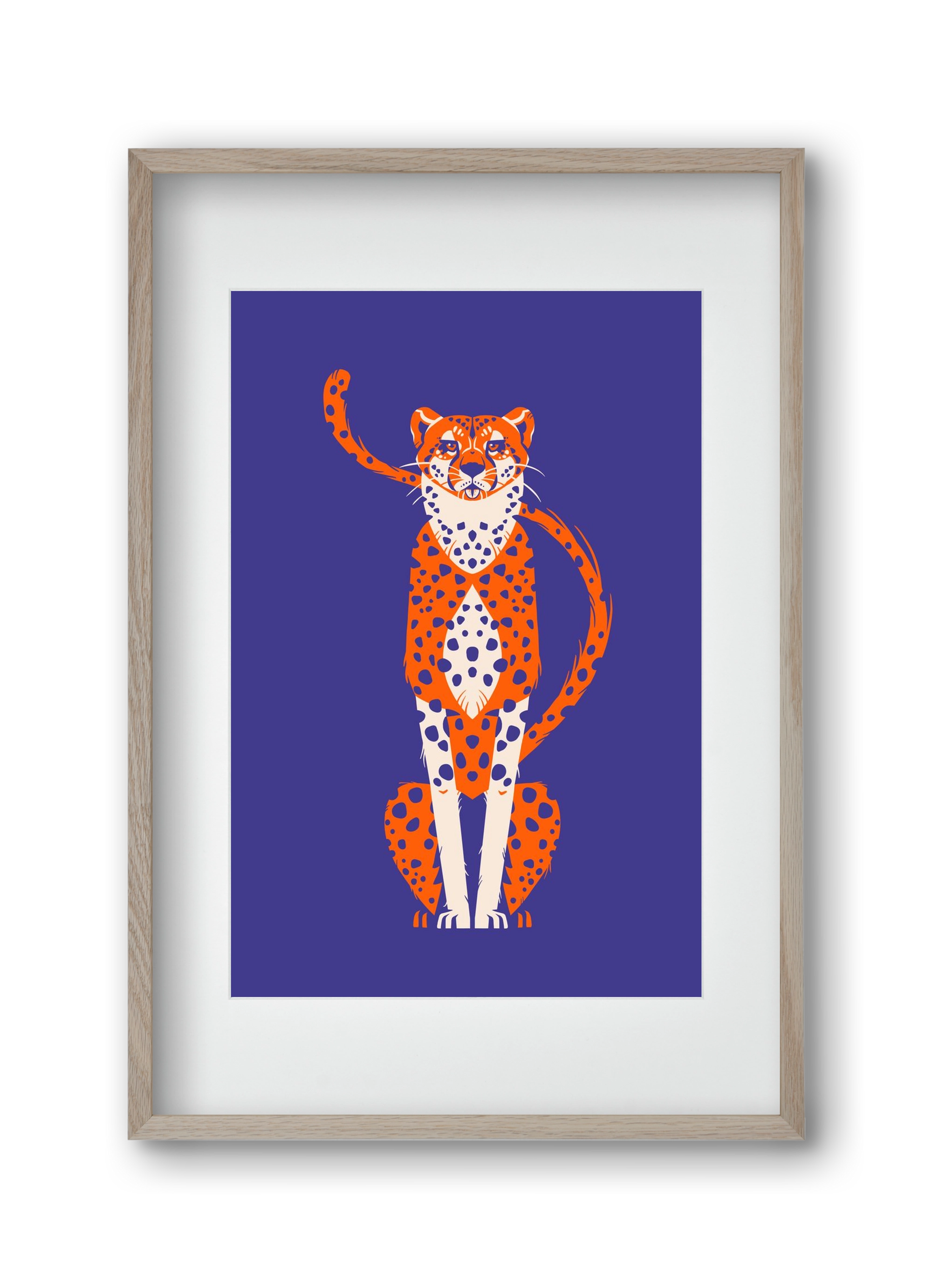 Gepárd, 30x45 cm (20x30 cm), Tölgy keret, paszpartuval