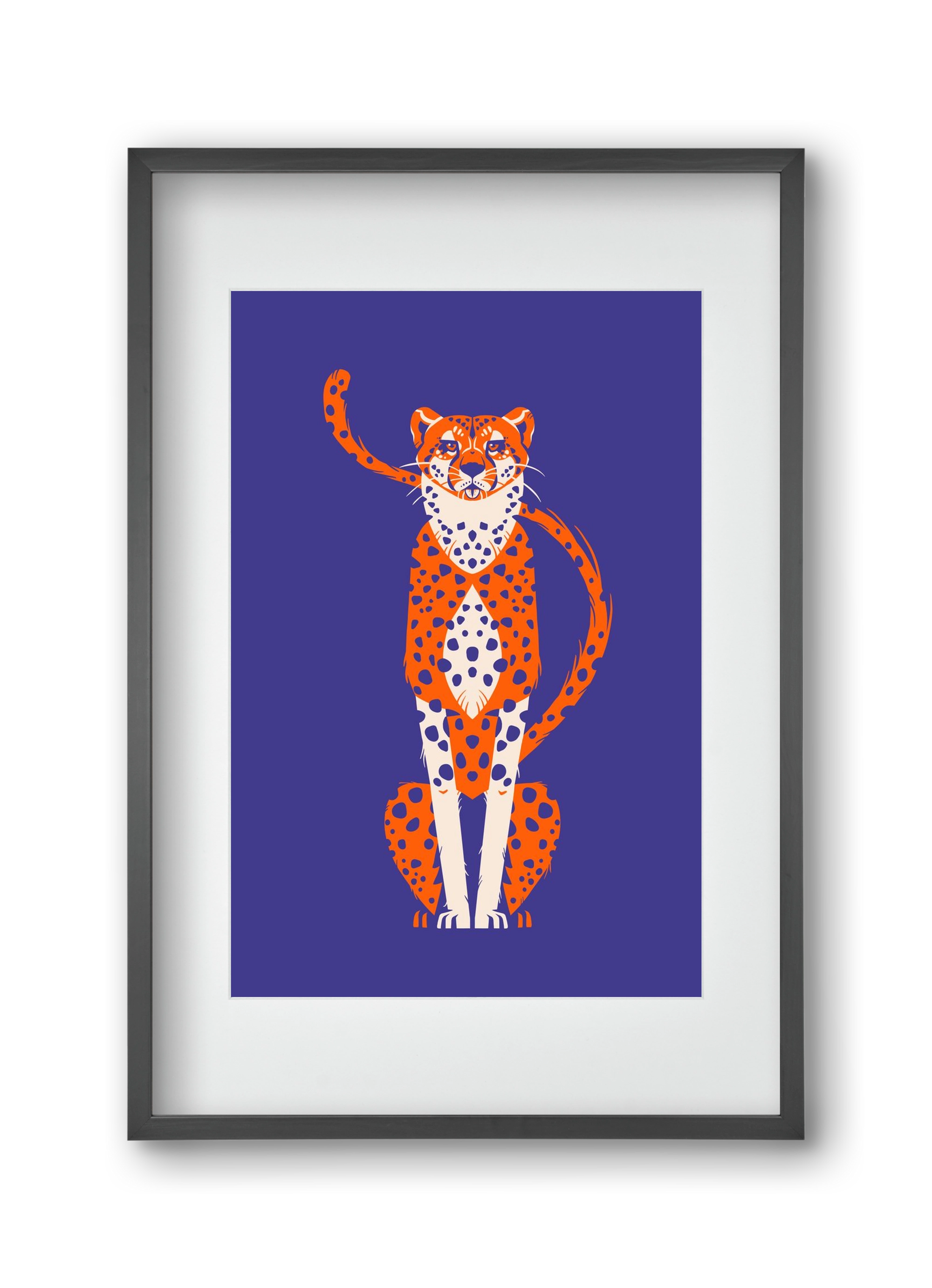 Gepárd, 30x45 cm (20x30 cm), Fekete keret, paszpartuval