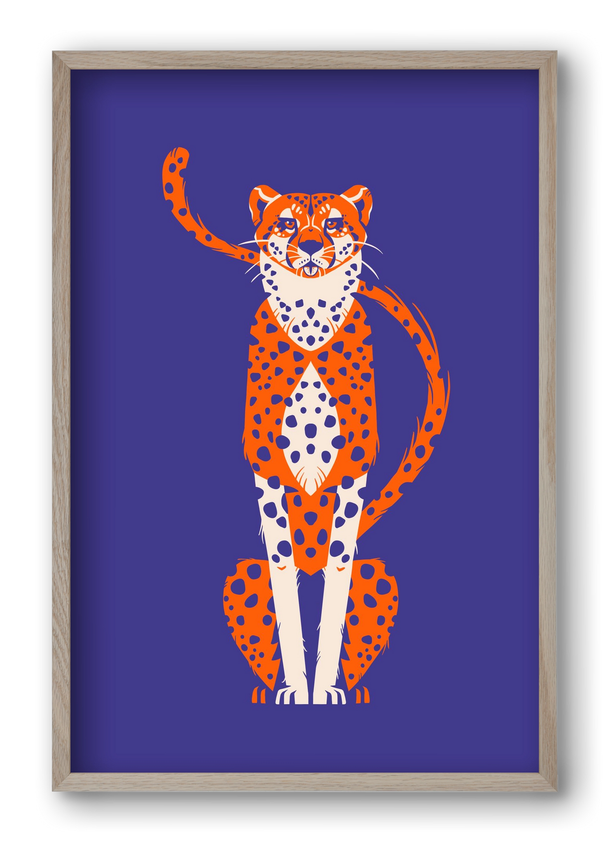 Gepárd, 40x60 cm (40x60 cm), Tölgy keret