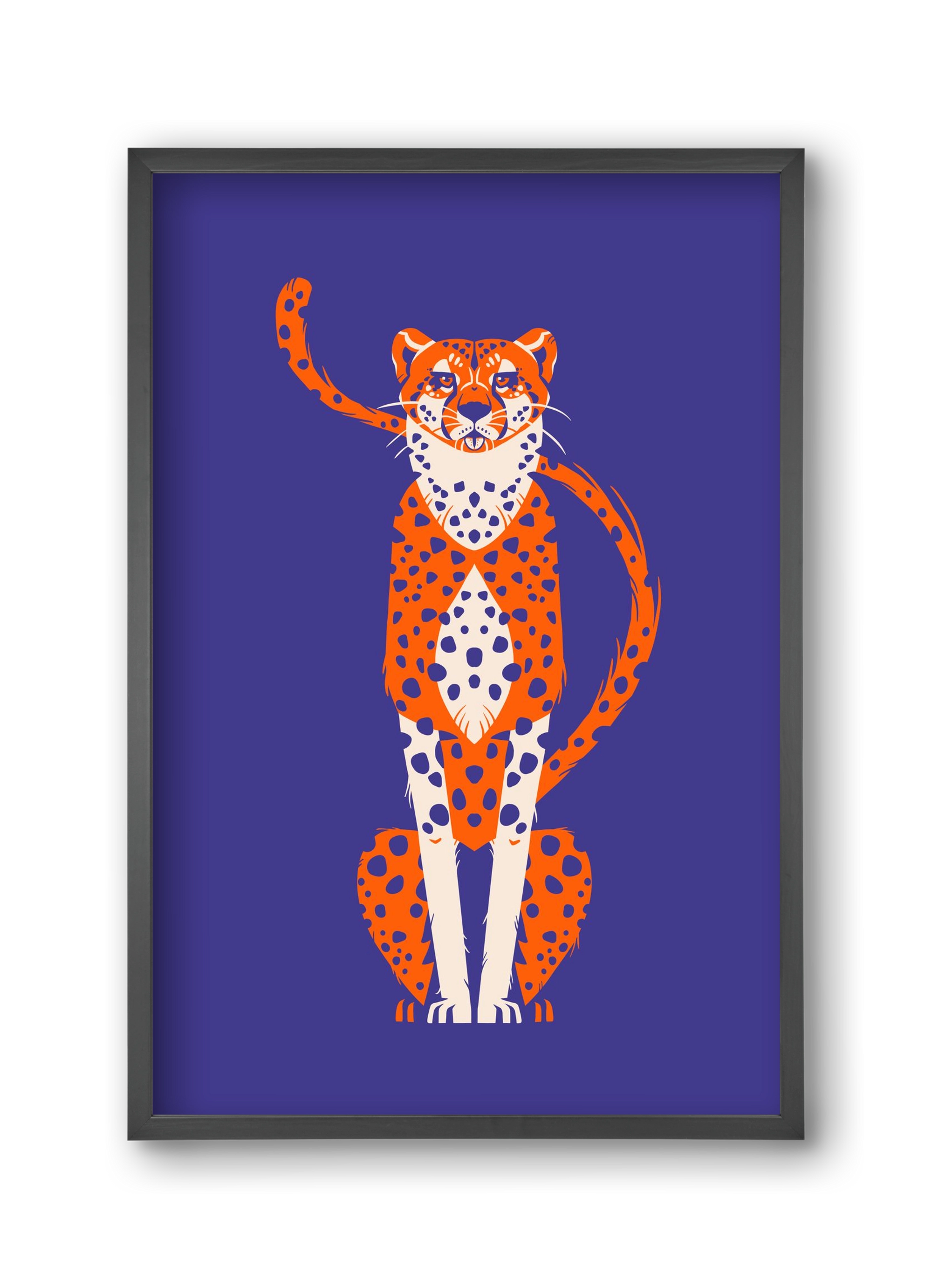 Gepárd, 30x45 cm (30x45 cm), Fekete keret
