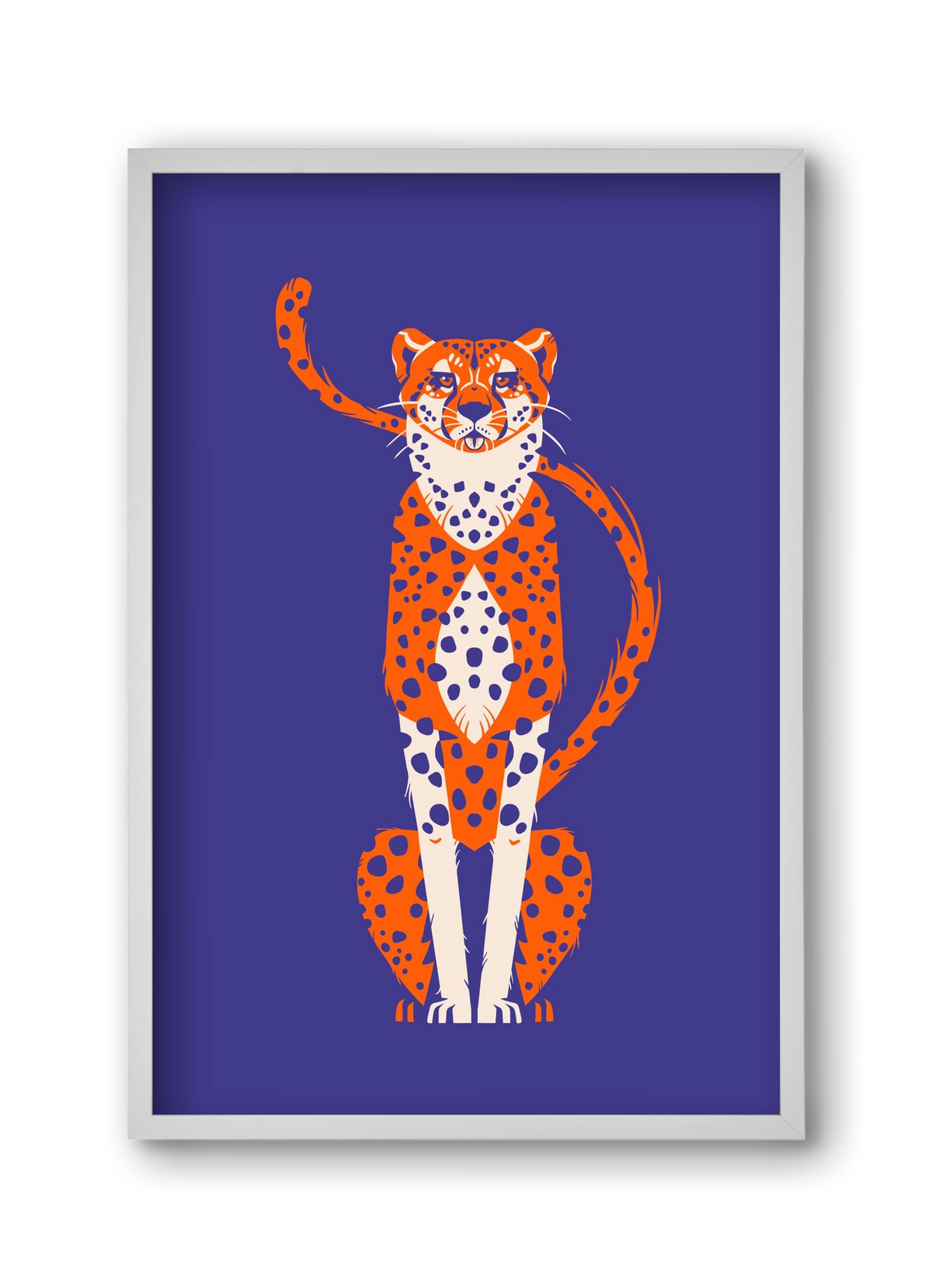 Gepárd, 30x45 cm (30x45 cm), Fehér keret