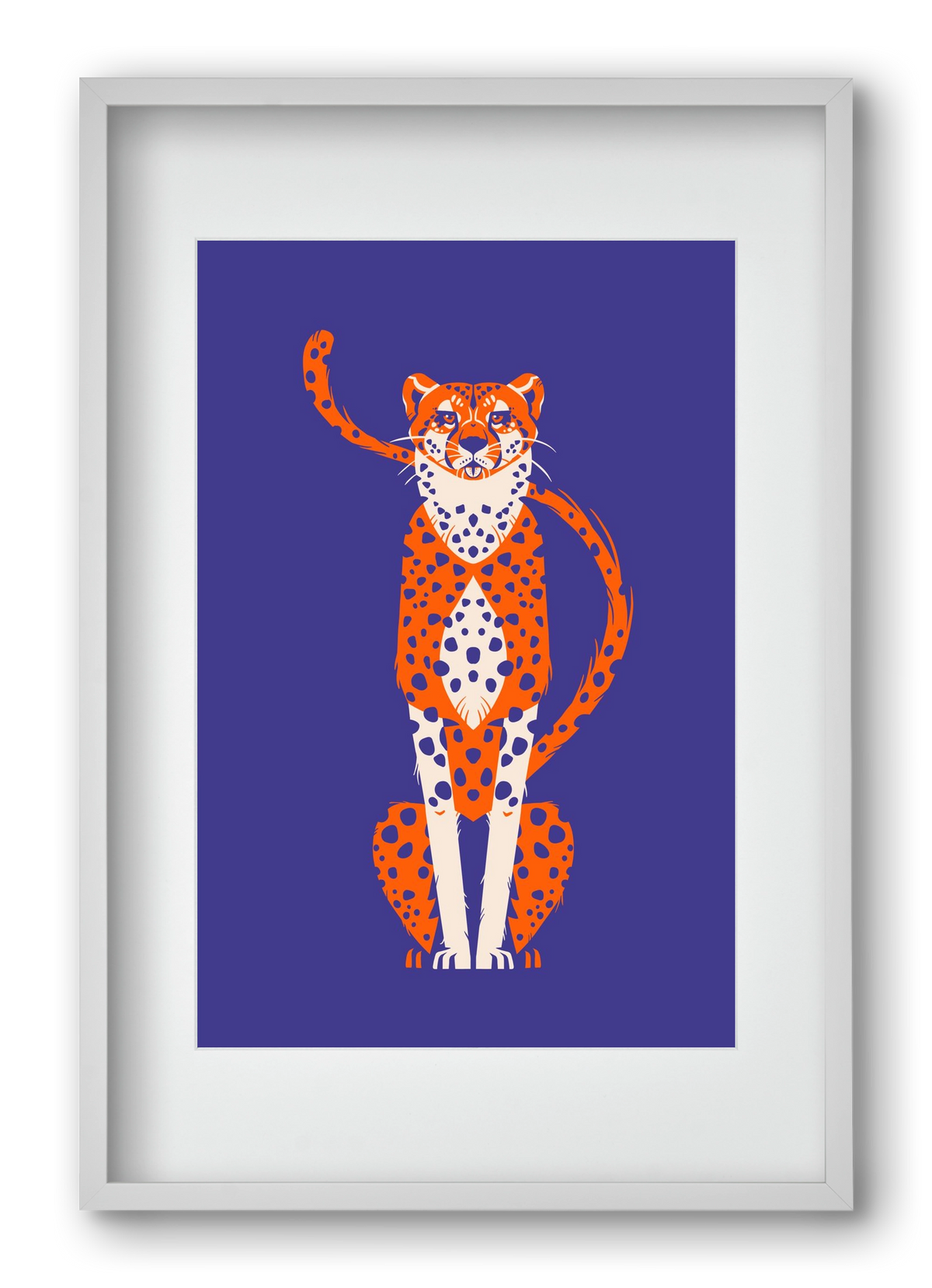 Gepárd, 40x60 cm (30x45 cm), Fehér keret, paszpartuval