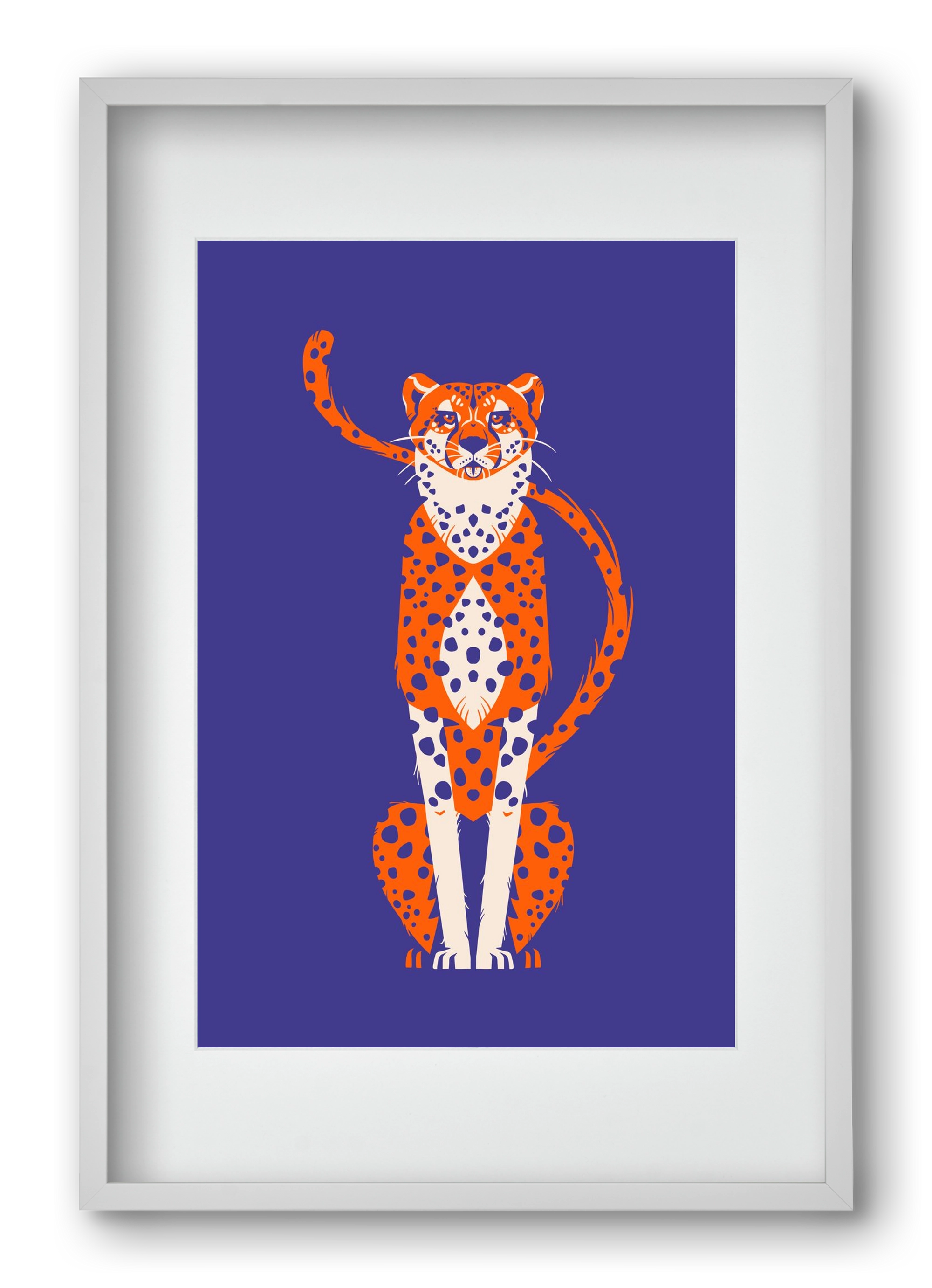 Gepárd, 40x60 cm (30x45 cm), Fehér keret, paszpartuval