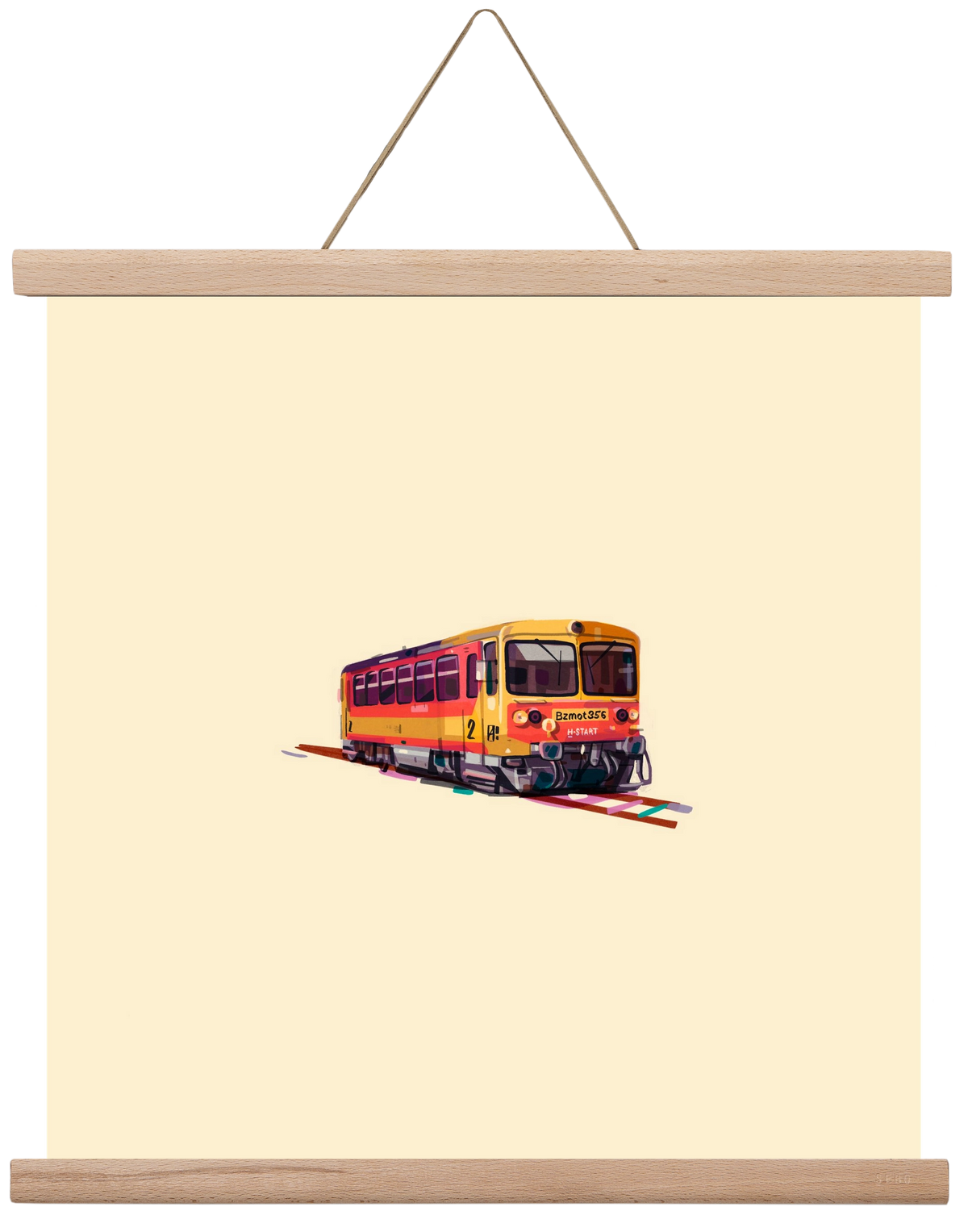 Kispiros, 40x40 cm (40x40 cm), Tölgy akasztó