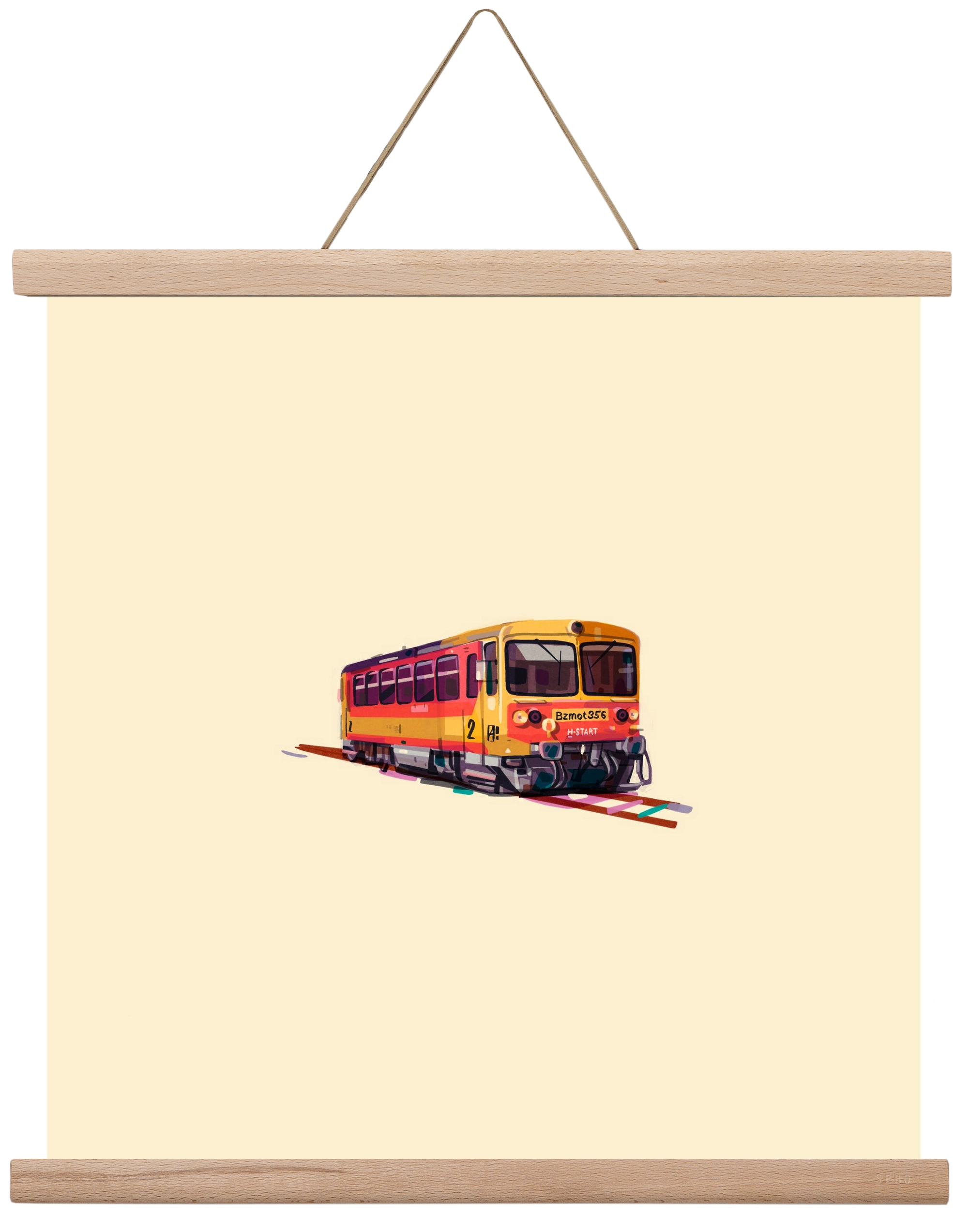 Kispiros, 40x40 cm (40x40 cm), Tölgy akasztó