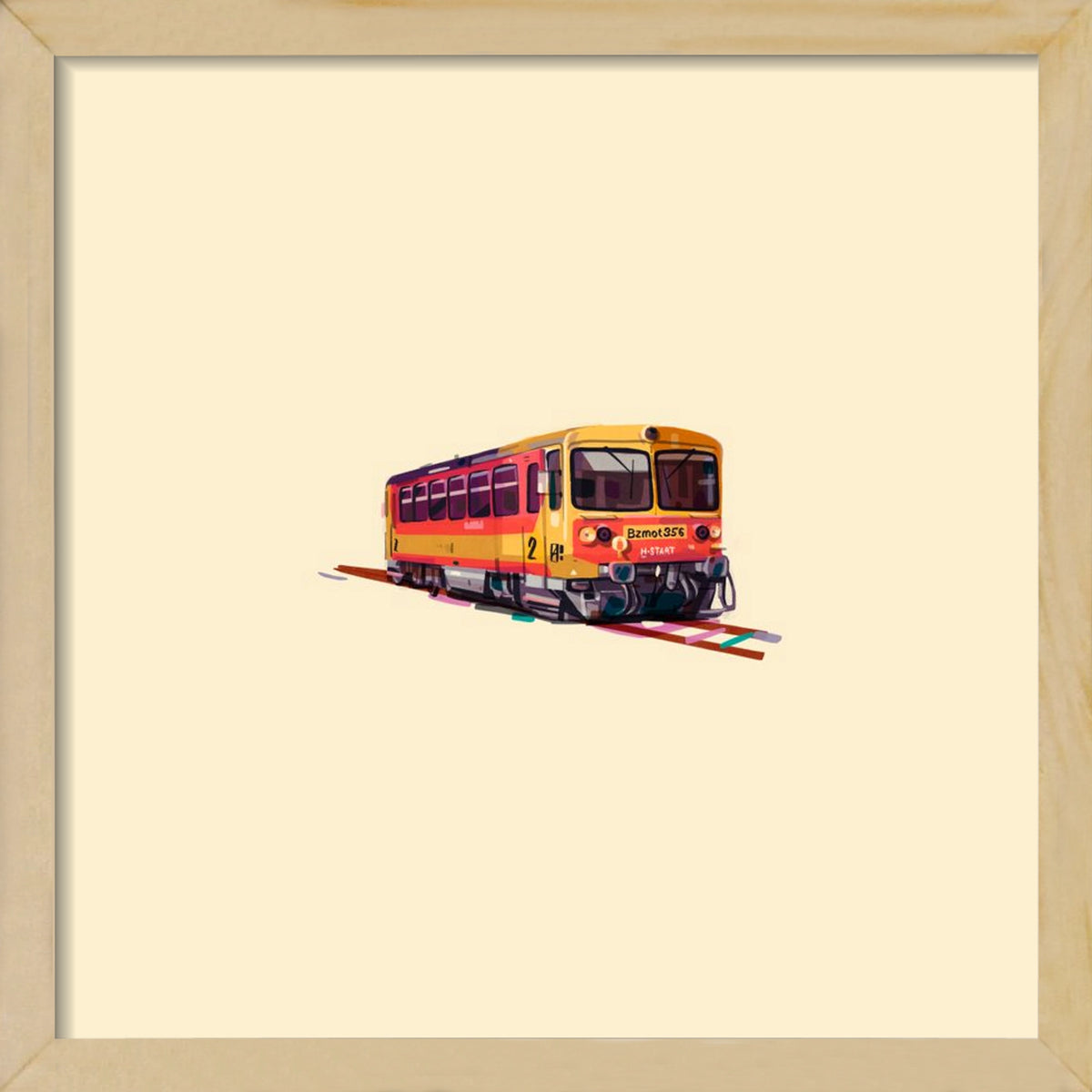 Kispiros, 30x30 cm (30x30 cm), Tölgy keret