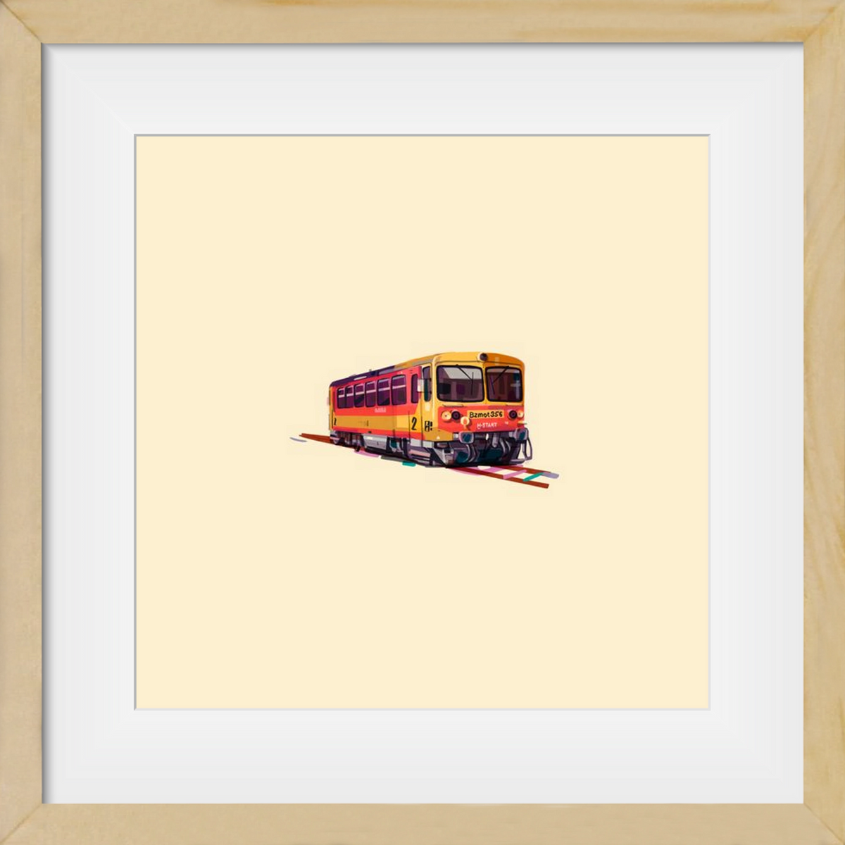 Kispiros, 50x50 cm (40x40 cm), Tölgy keret, paszpartuval