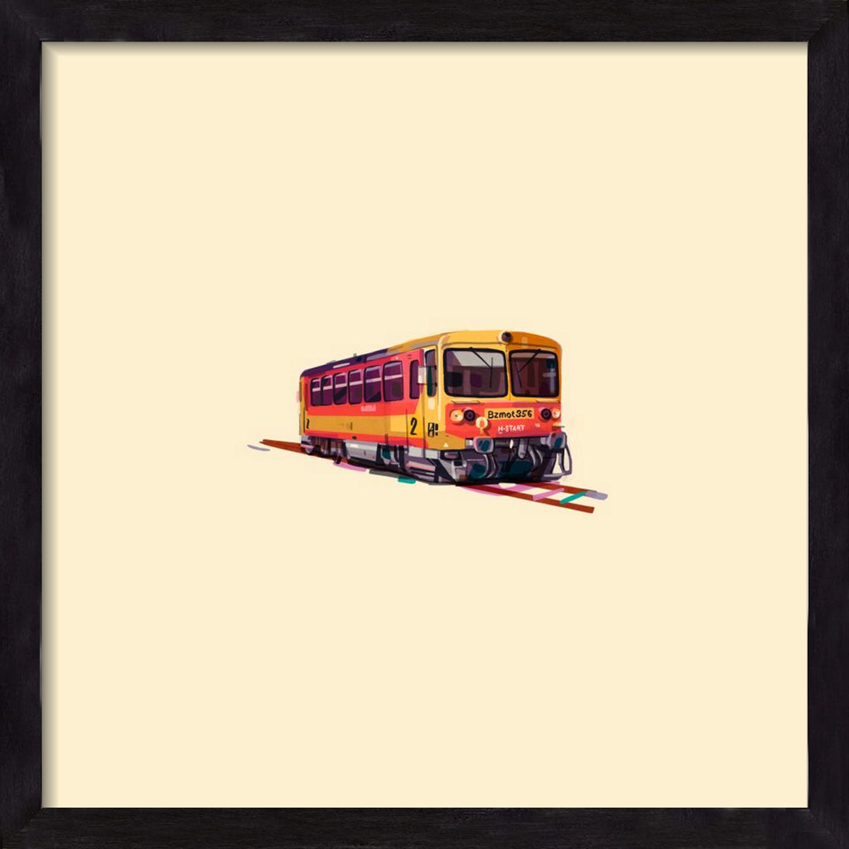 Kispiros, 30x30 cm (30x30 cm), Fekete keret