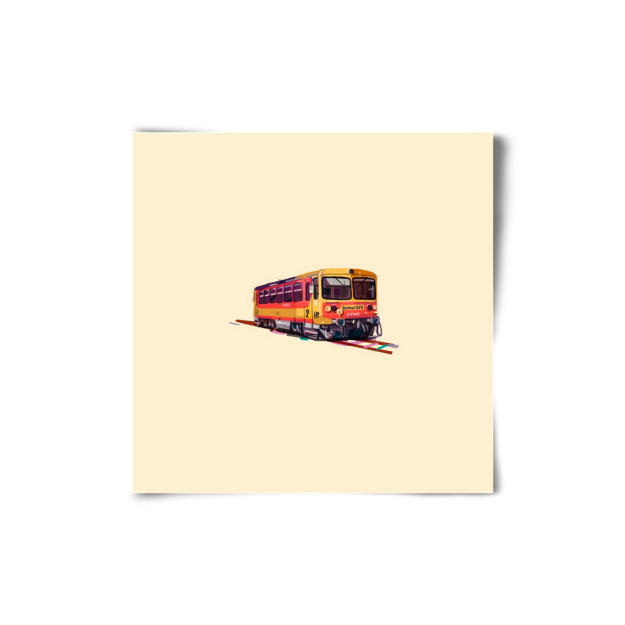 Kispiros, 20x20 cm, Keret nélkül