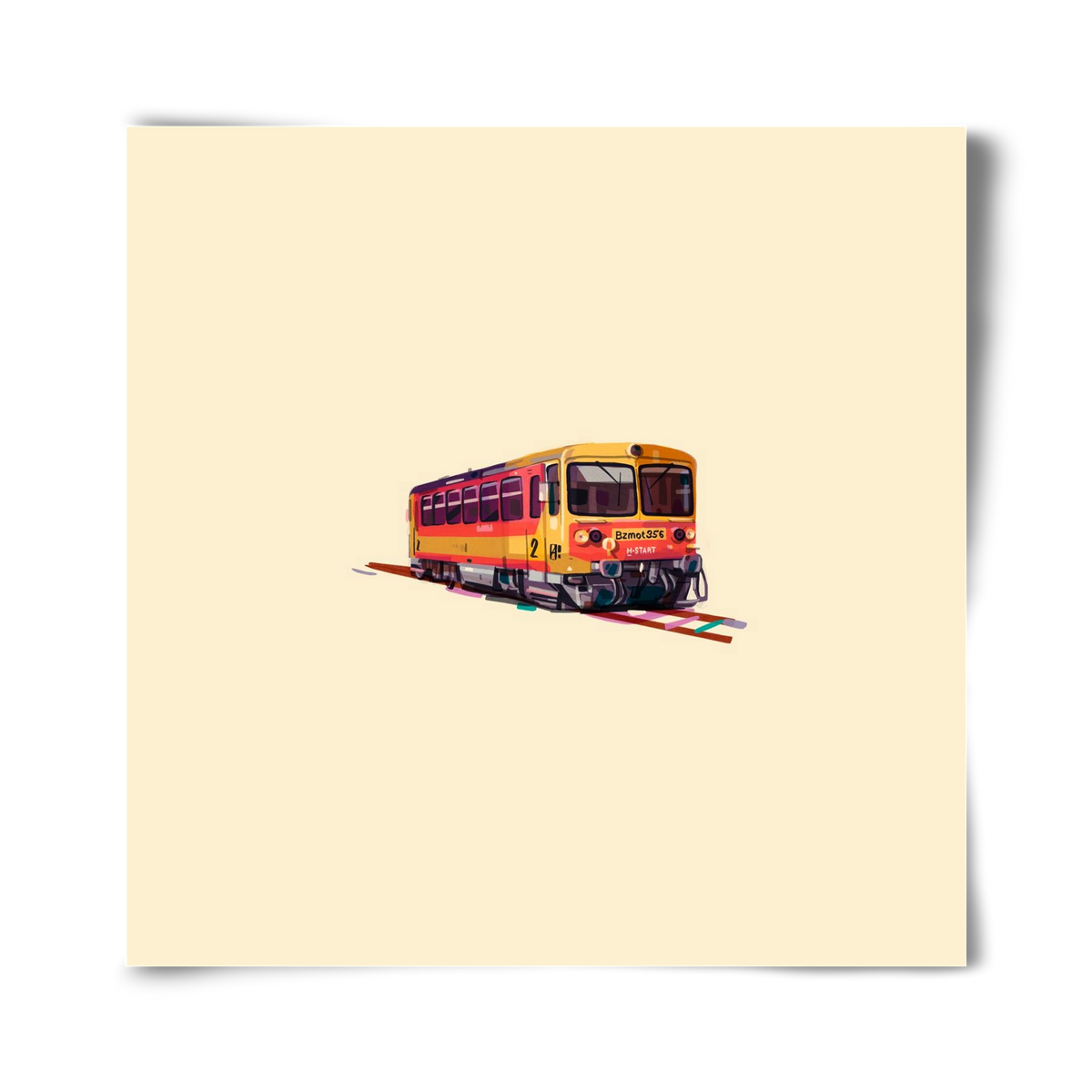 Kispiros, 40x40 cm, Keret nélkül