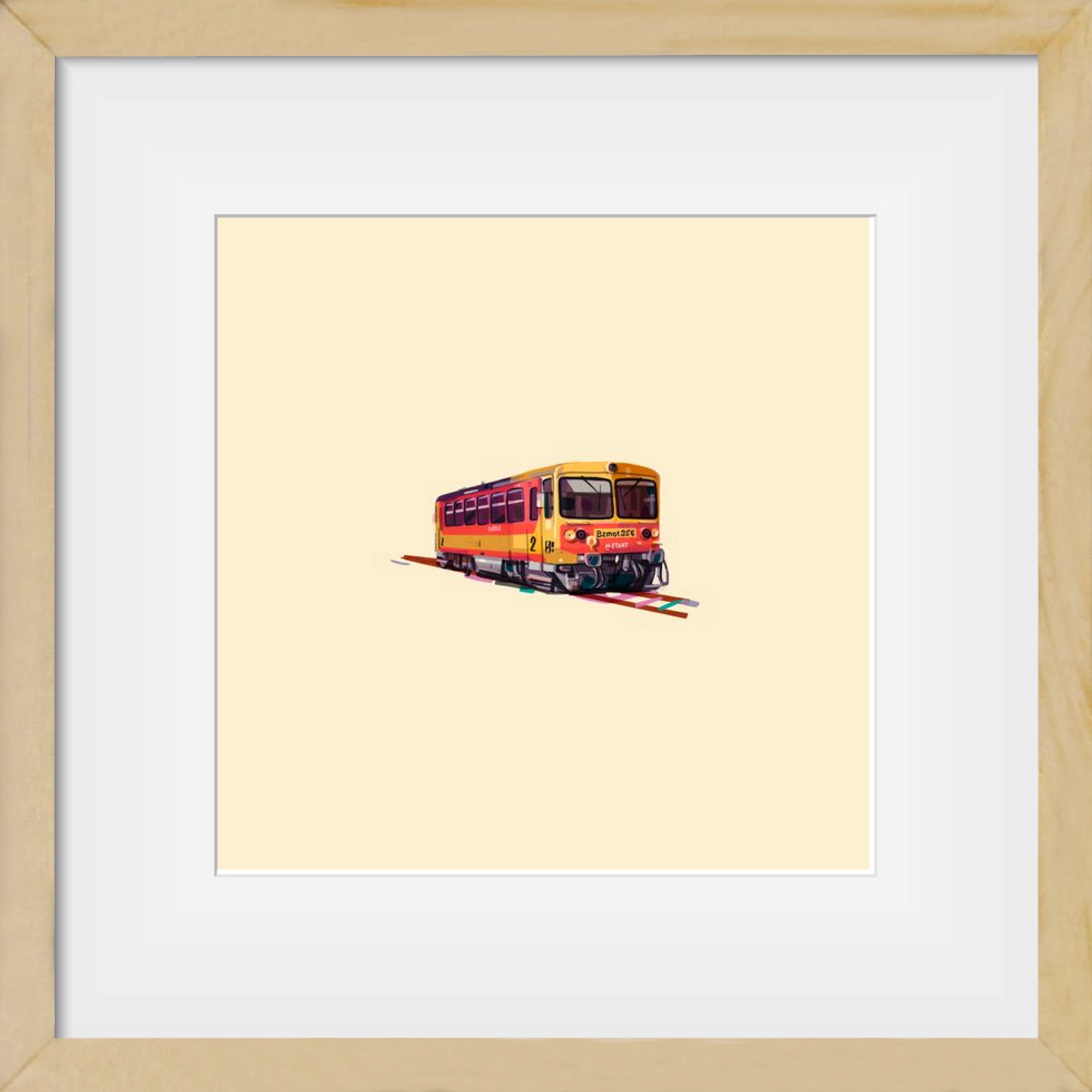 Kispiros, 30x30 cm (20x20 cm), Tölgy keret, paszpartuval