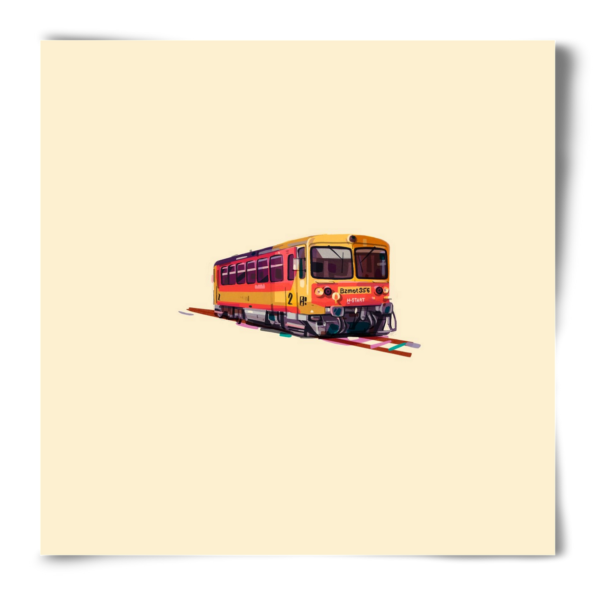 Kispiros, 50x50 cm, Keret nélkül